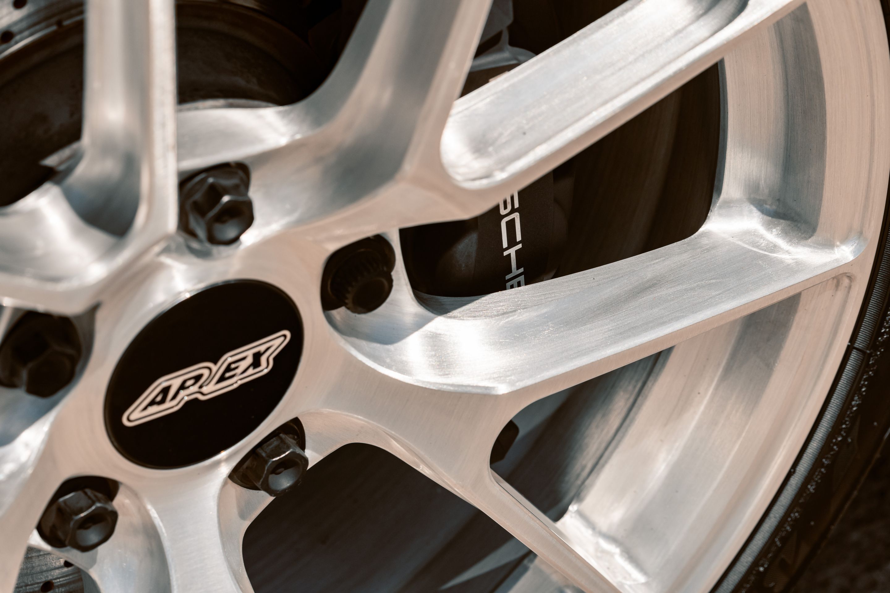 Red Porsche 911 991.2 Carrera T with 19" VS-5RS Apex wheels in Brushed Clear