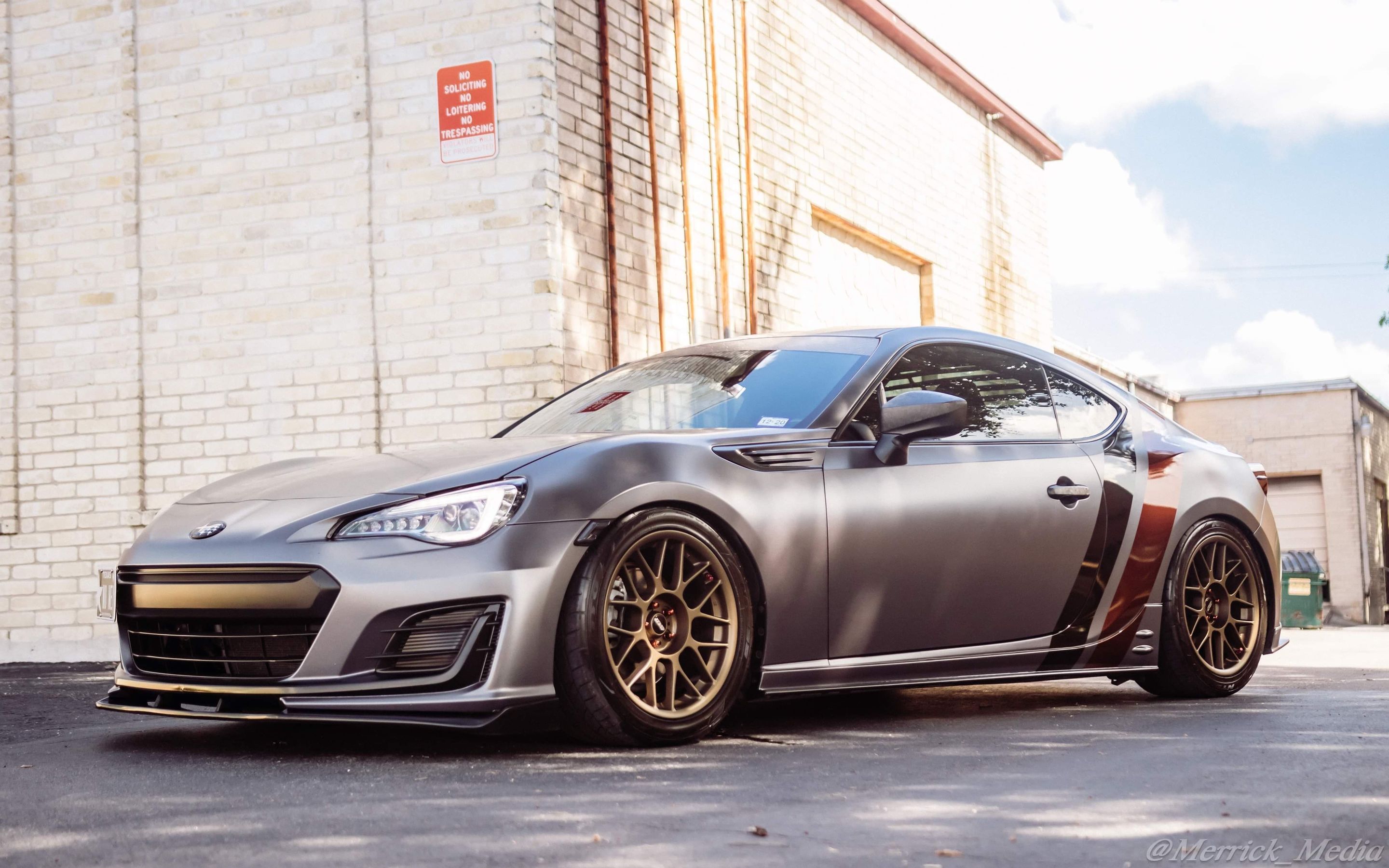 Grey Subaru ZC6 / Gen 1 BRZ with 17" ARC-8 Apex wheels in Satin Bronze