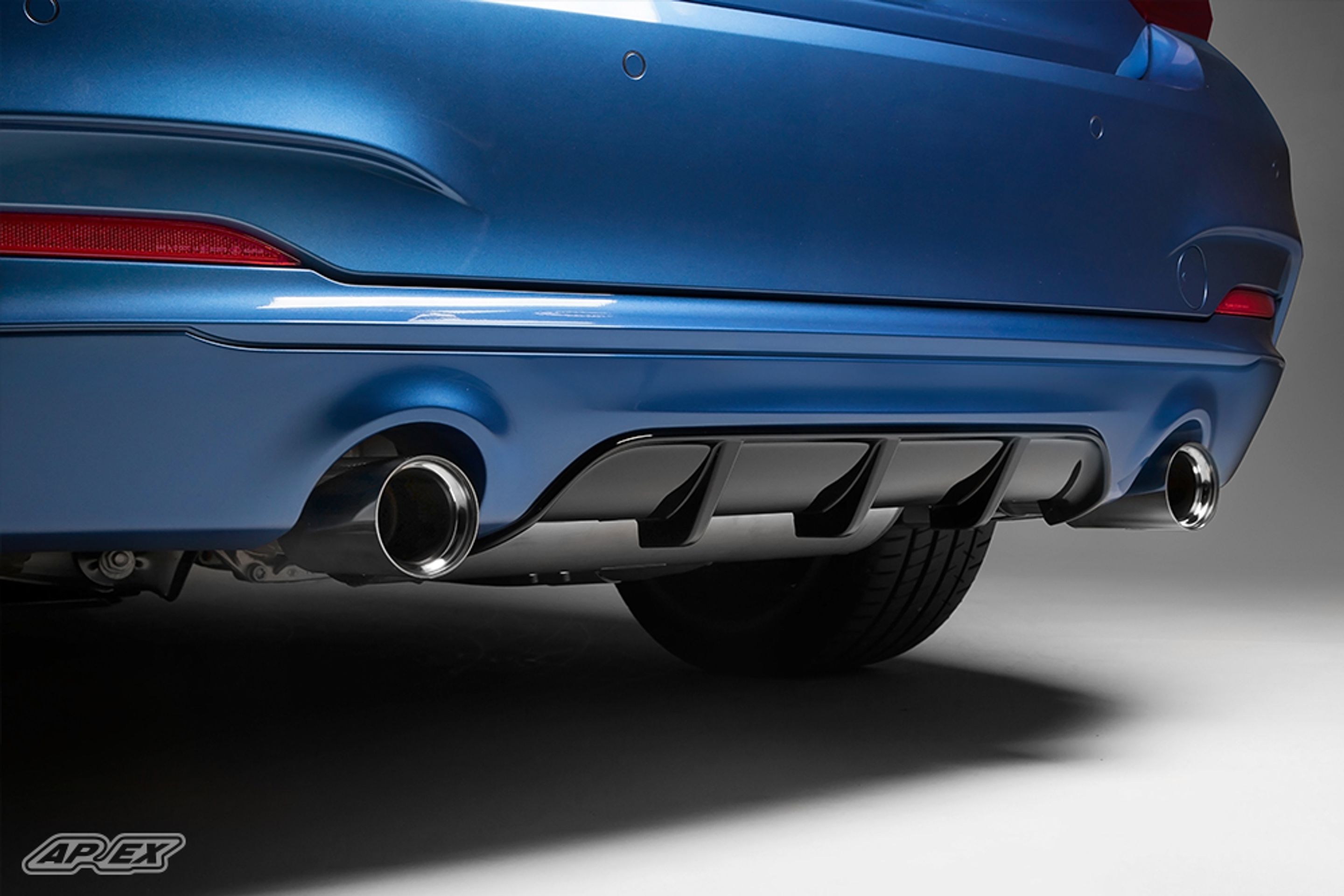 Blue BMW F22 Coupe 2 Series with 18" EC-7 Apex wheels in Race Silver