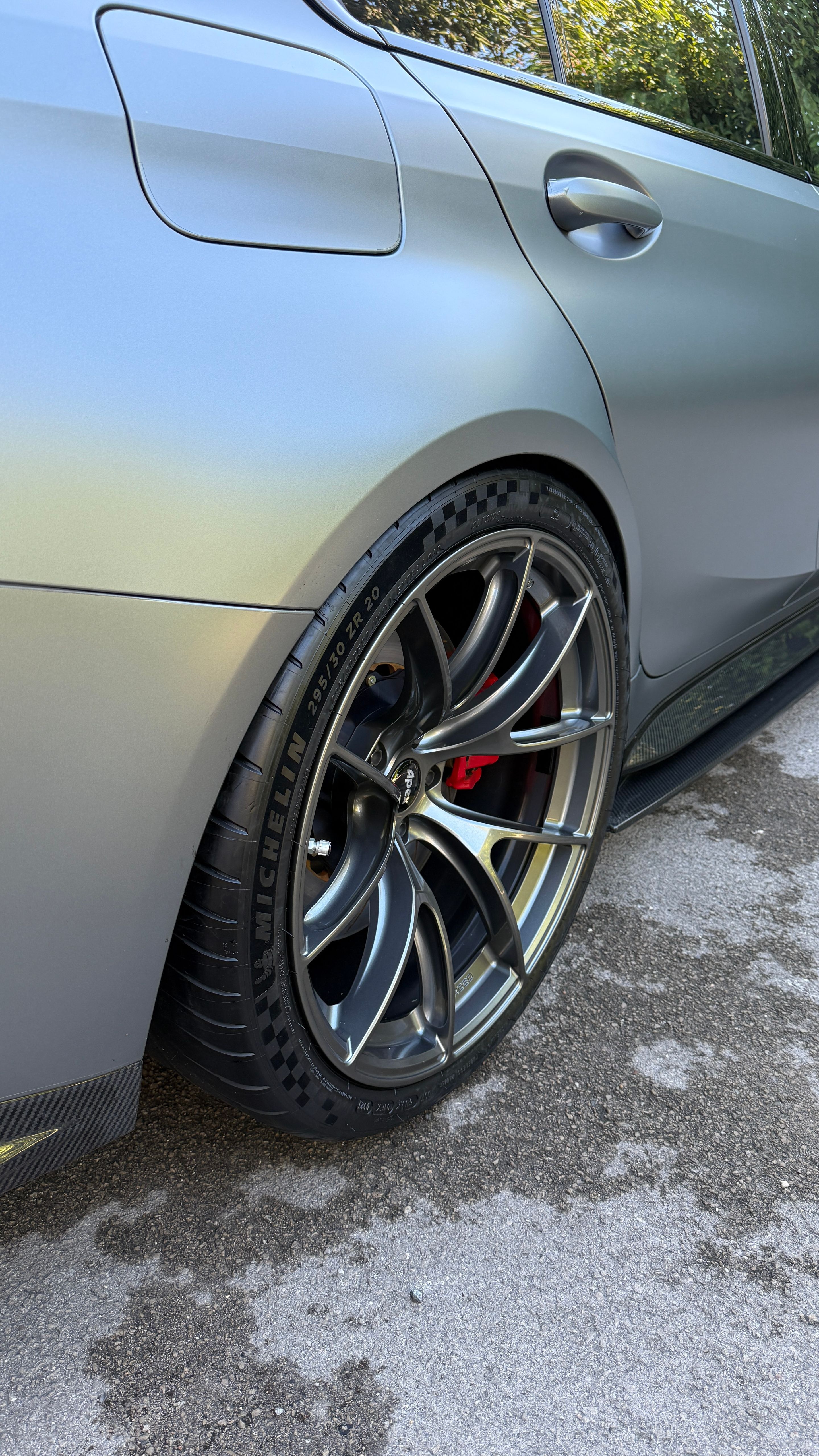Grey BMW G80 M3 with 20" VS-5RS Apex wheels in Anthracite