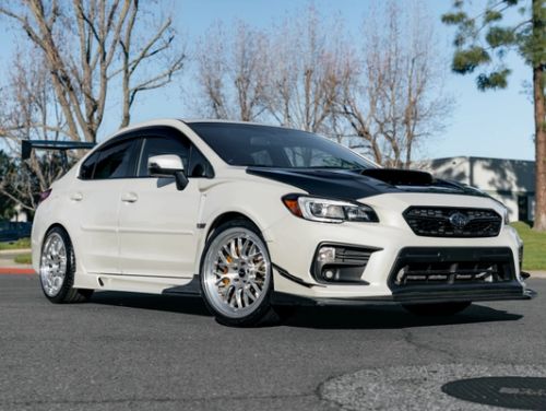 White Subaru WRX STI - ML-10RT in Machined Lip Brushed Clear