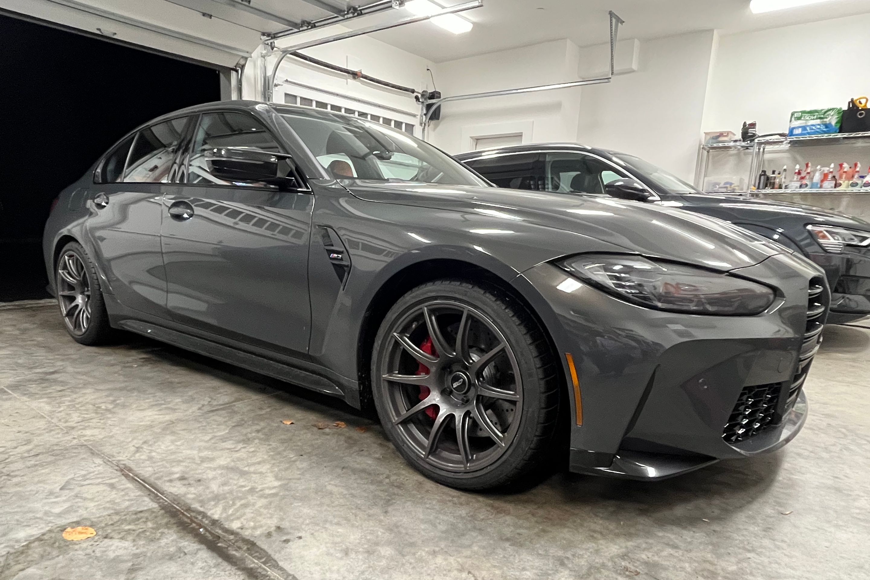 Grey BMW G80 M3 with 19" SM-10 Apex wheels in Anthracite