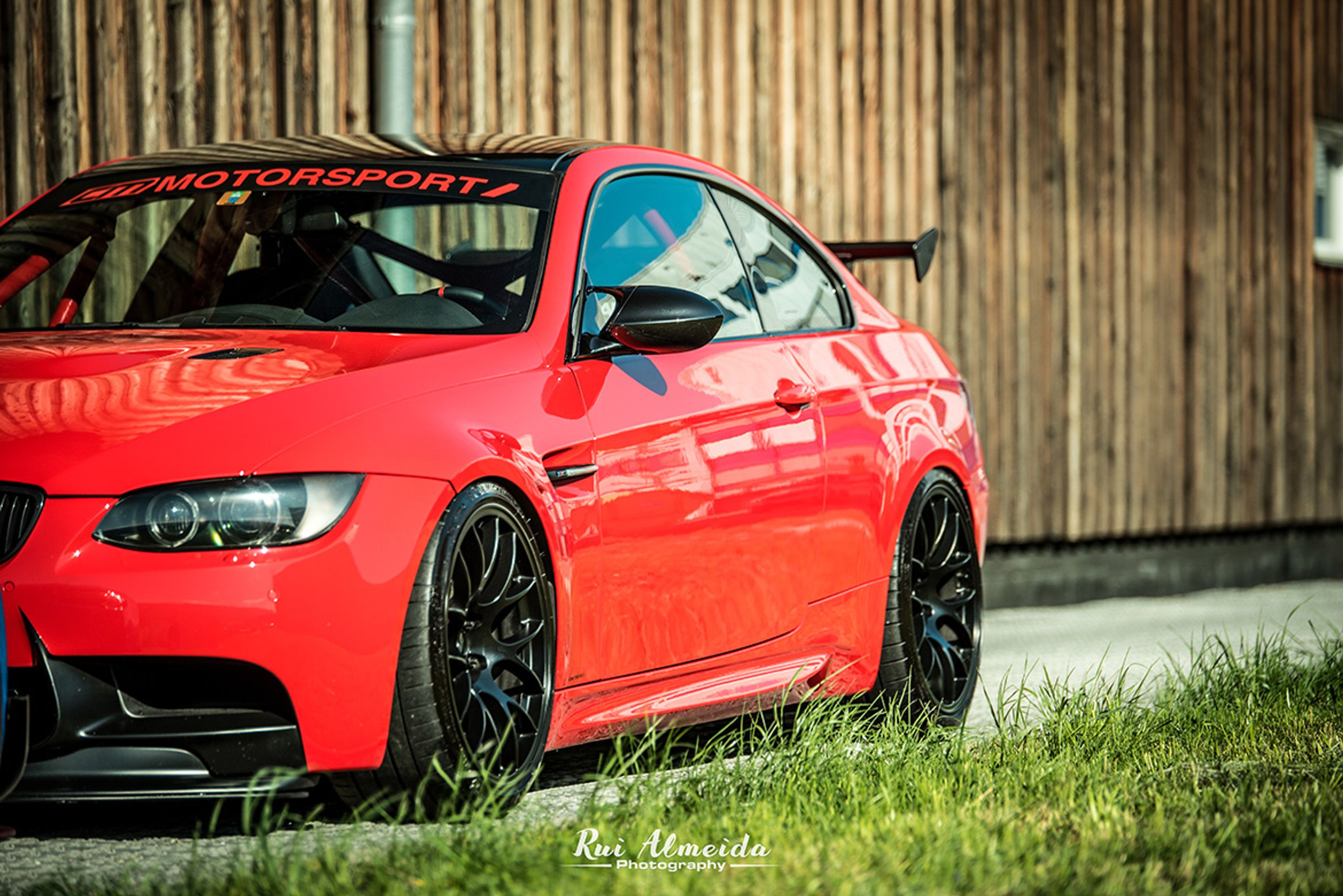 Blue BMW E92 Coupe M3 with 18" EC-7 Apex wheels in Satin Black