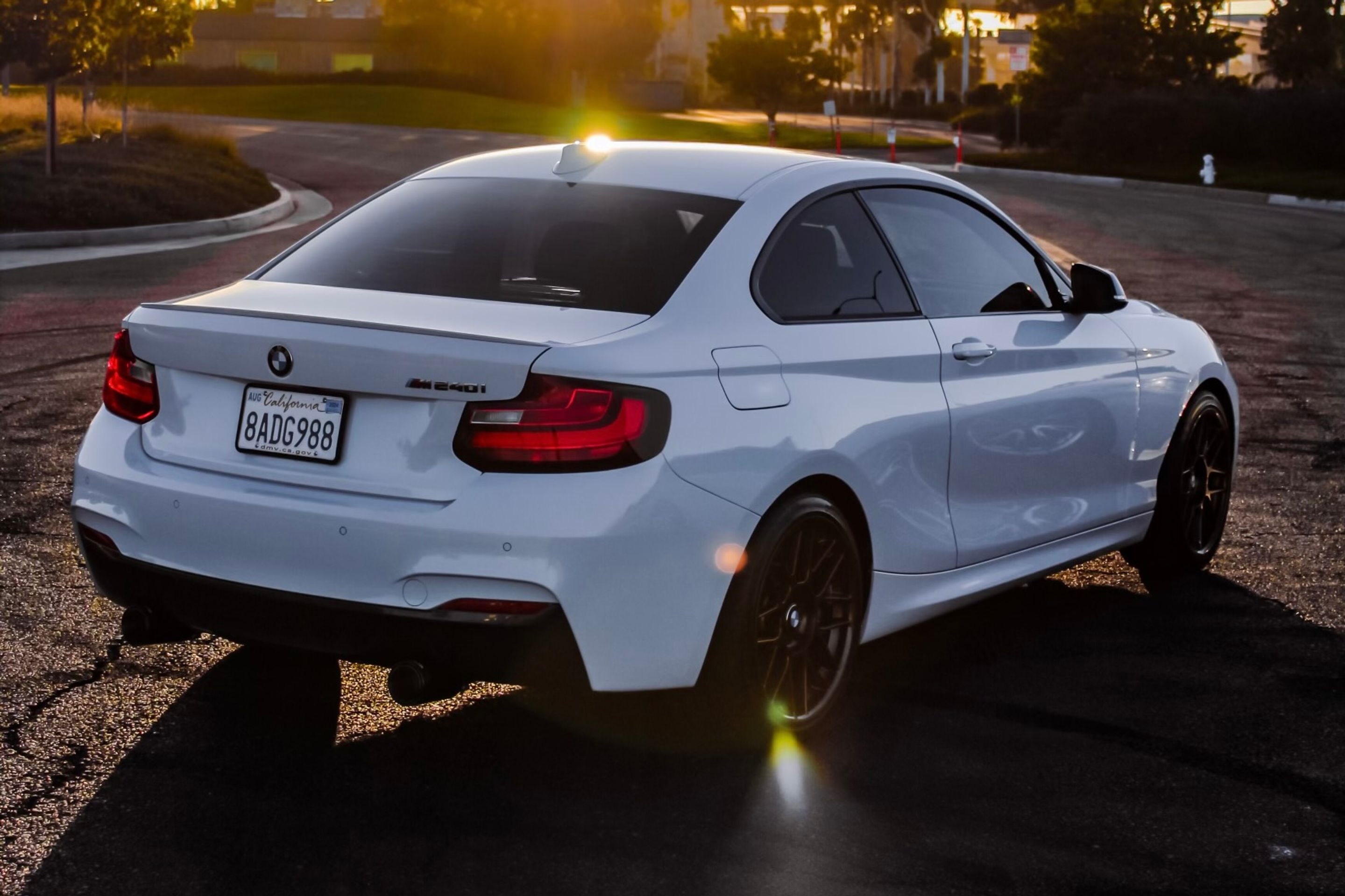 White BMW F22 Coupe 2 Series with 18" ARC-8 Apex wheels in Satin Bronze