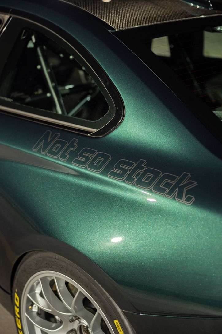 Green BMW F87 M2 with 18" EC-7 Apex wheels in Race Silver