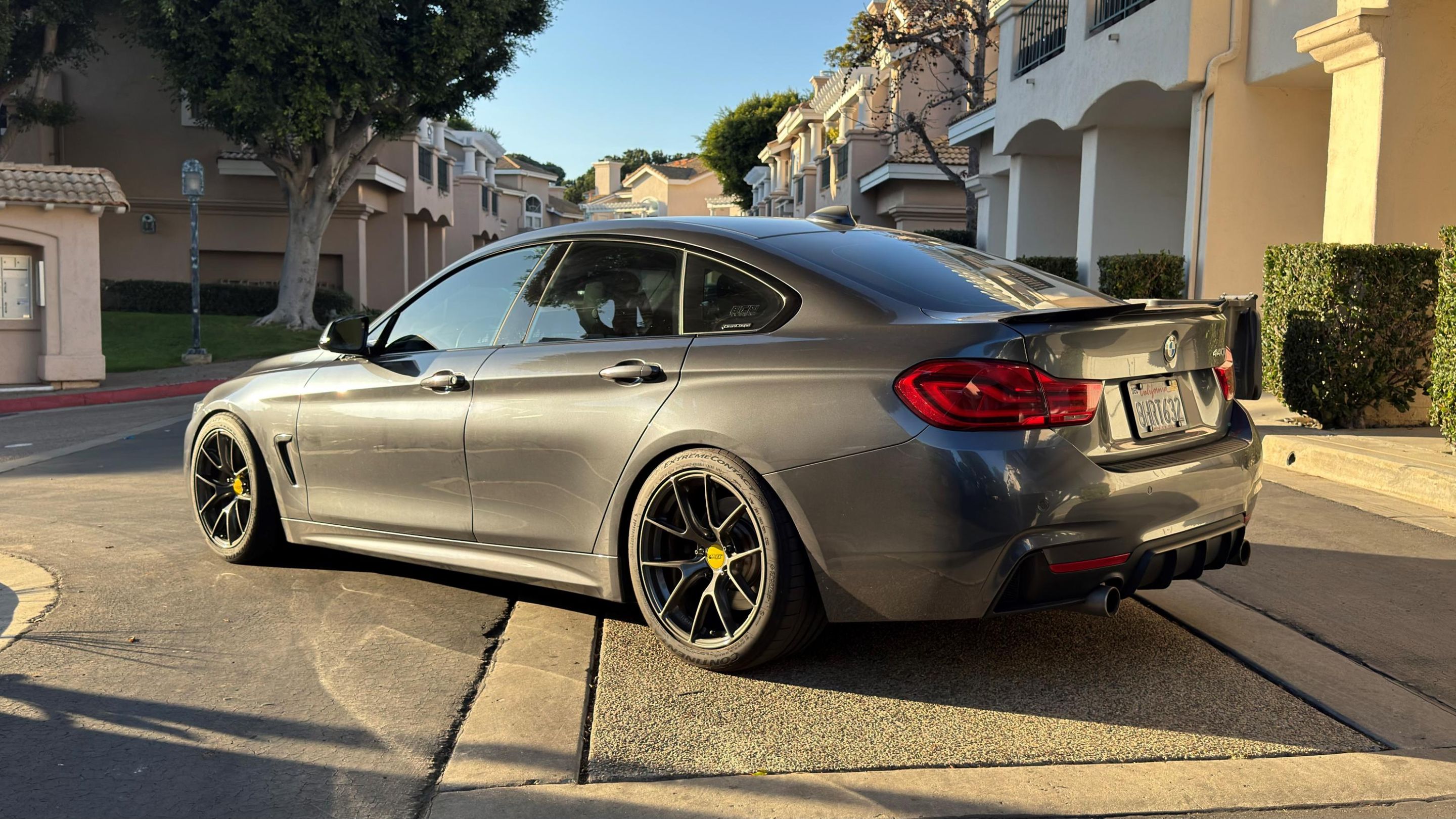 Grey BMW F36 Gran Coupe 4 Series with 18" VS-5RS Apex wheels in Anthracite