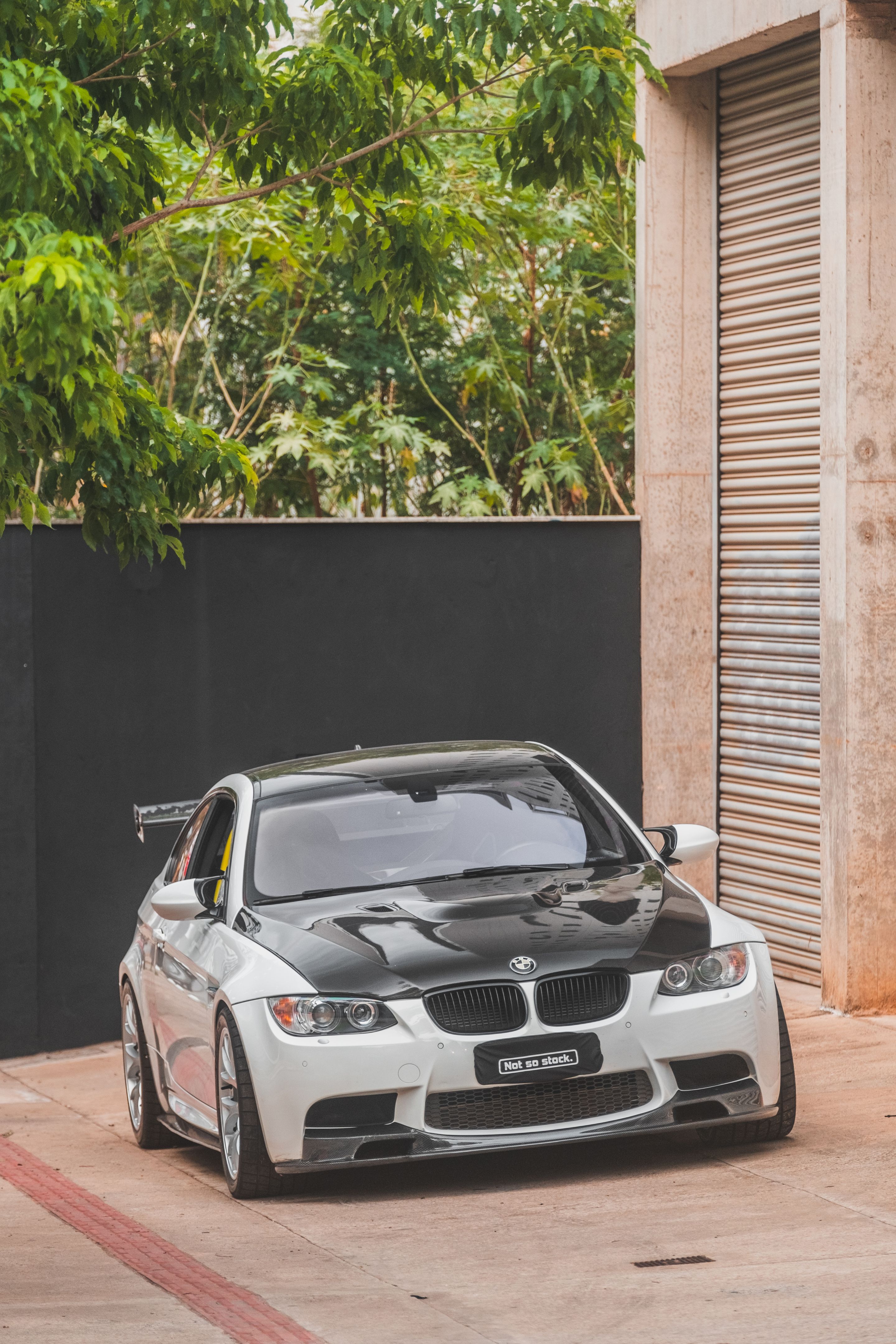 White BMW E92 Coupe M3 with 18" EC-7 Apex wheels in Race Silver