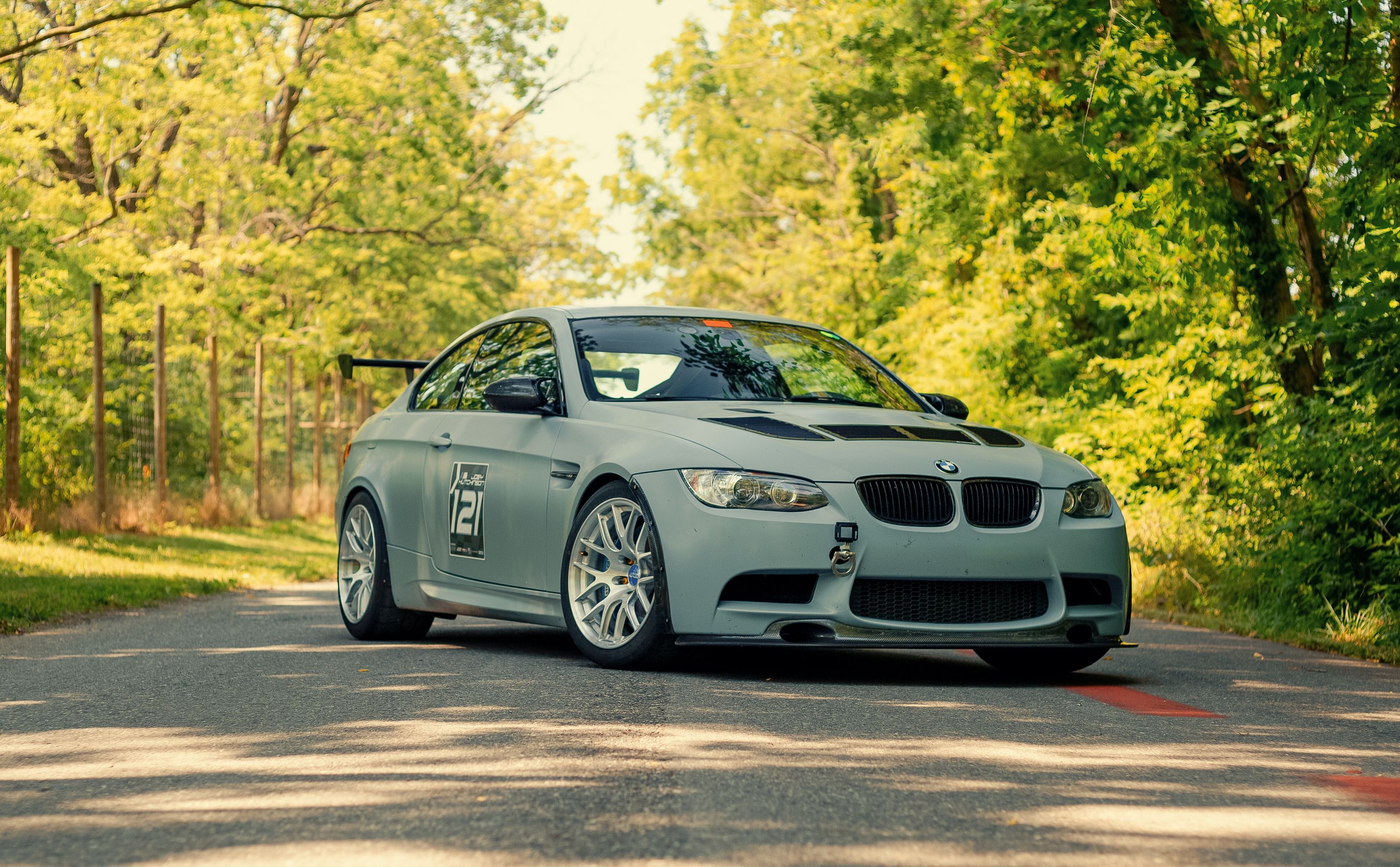 Grey BMW E92 Coupe M3 with 18" EC-7R Apex wheels in Brushed Clear