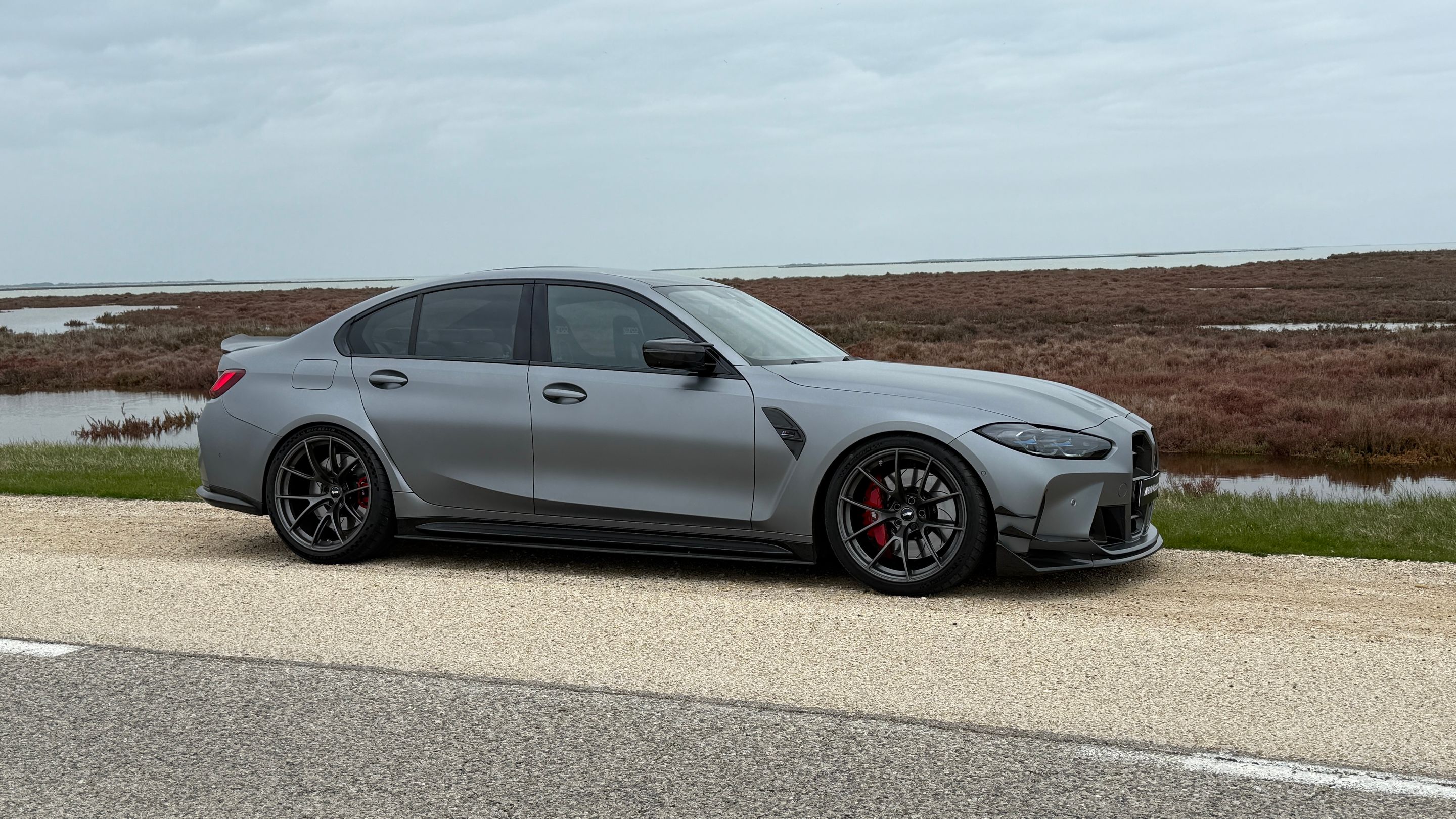 Grey BMW G80 M3 with 20" VS-5RS Apex wheels in Anthracite