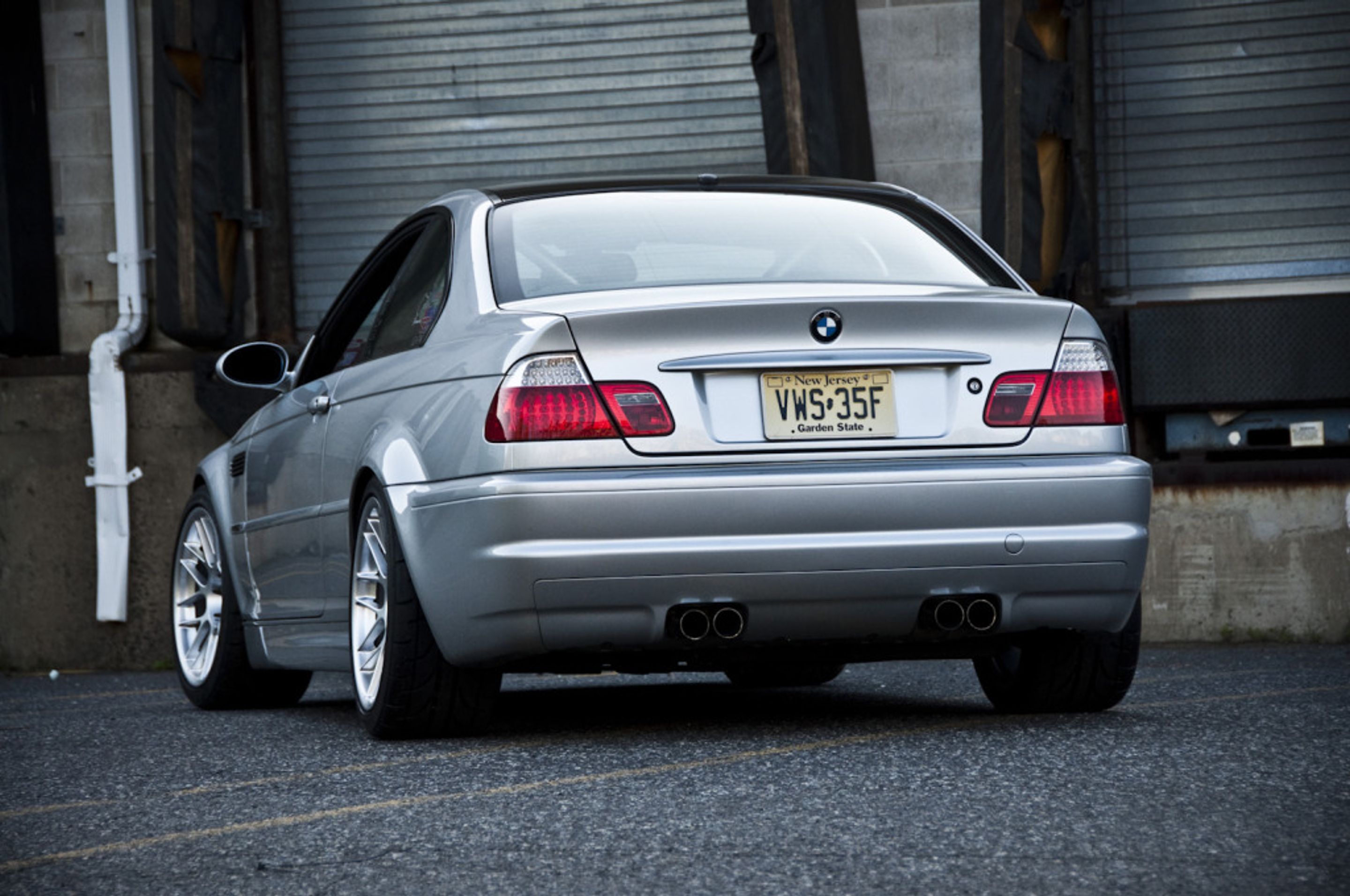 Silver BMW E46 M3 with 18" ARC-8 Apex wheels in Hyper Silver