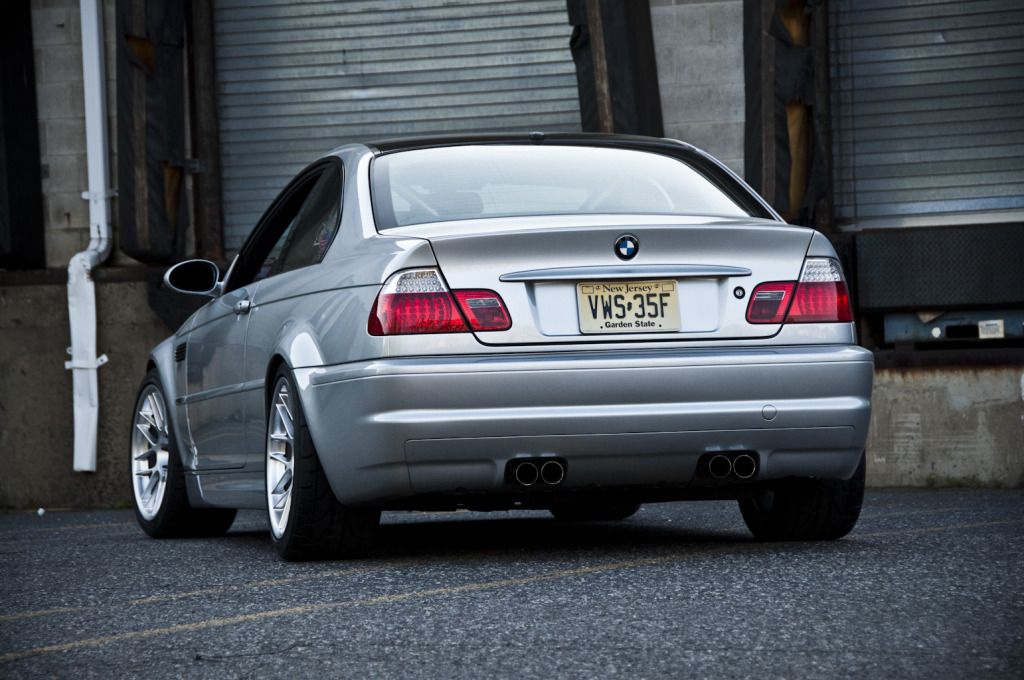 Silver BMW E46 M3 with 18" ARC-8 Apex wheels in Hyper Silver