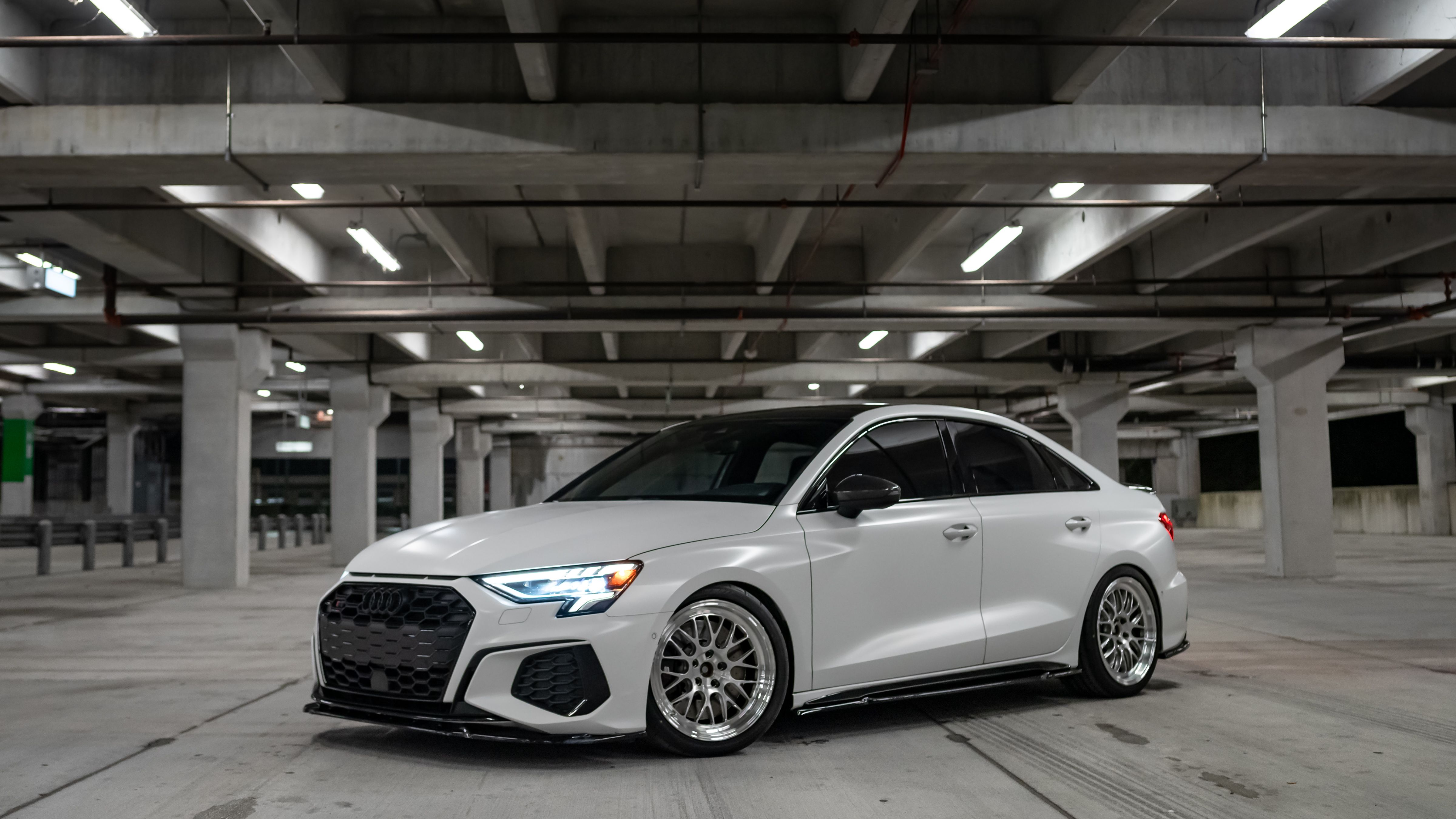 White Audi S3 - ML-10RT in Machined Lip Brushed Clear