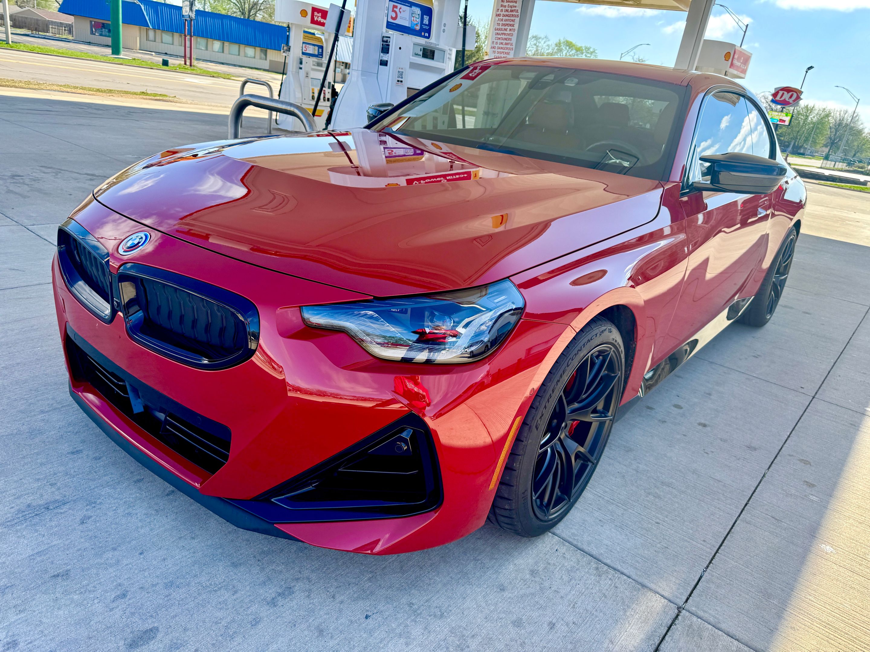 Red BMW G42 2 Series with 19" VS-5 Apex wheels in Satin Black
