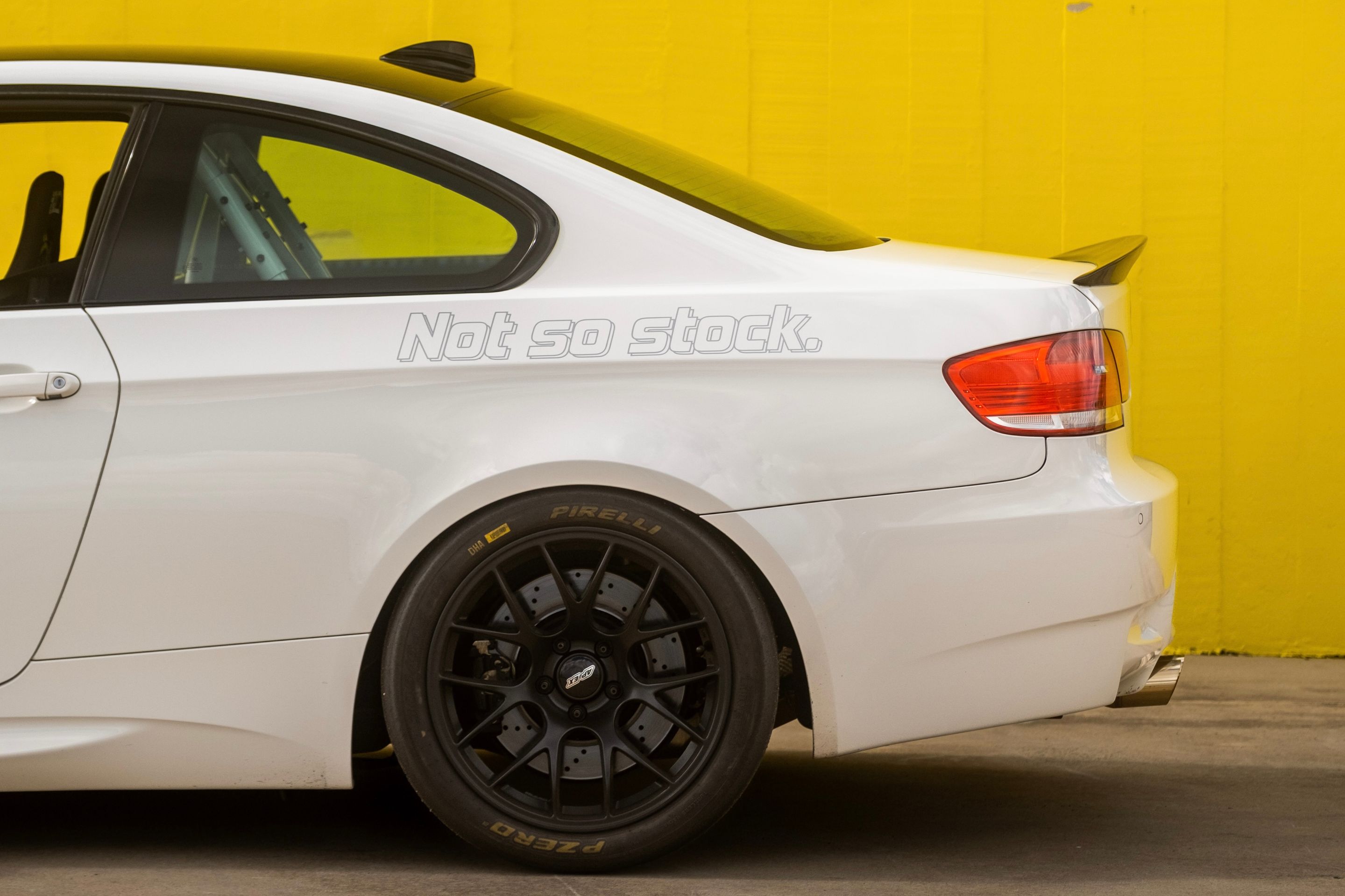 White BMW E92 Coupe M3 with 18" EC-7 Apex wheels in Satin Black