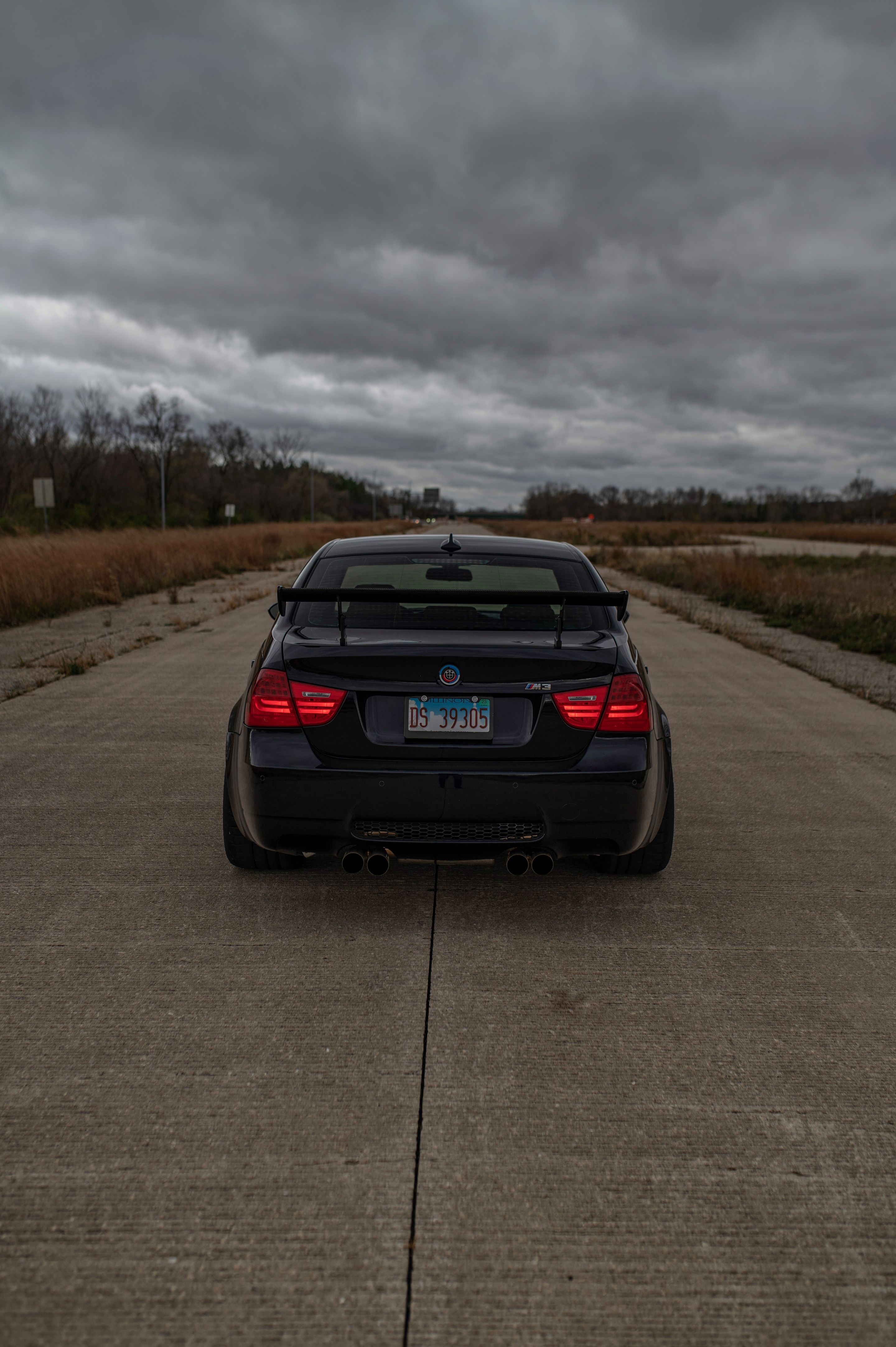 Black BMW E90 Sedan M3 with 18" ARC-8 Apex wheels in Satin Black