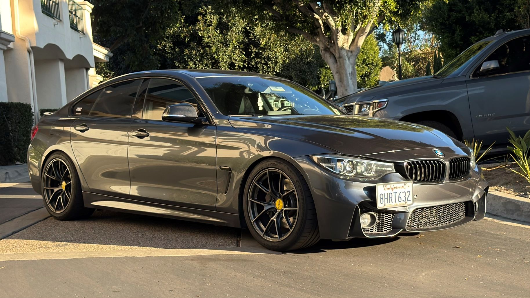Grey BMW F36 Gran Coupe 4 Series with 18" VS-5RS Apex wheels in Anthracite