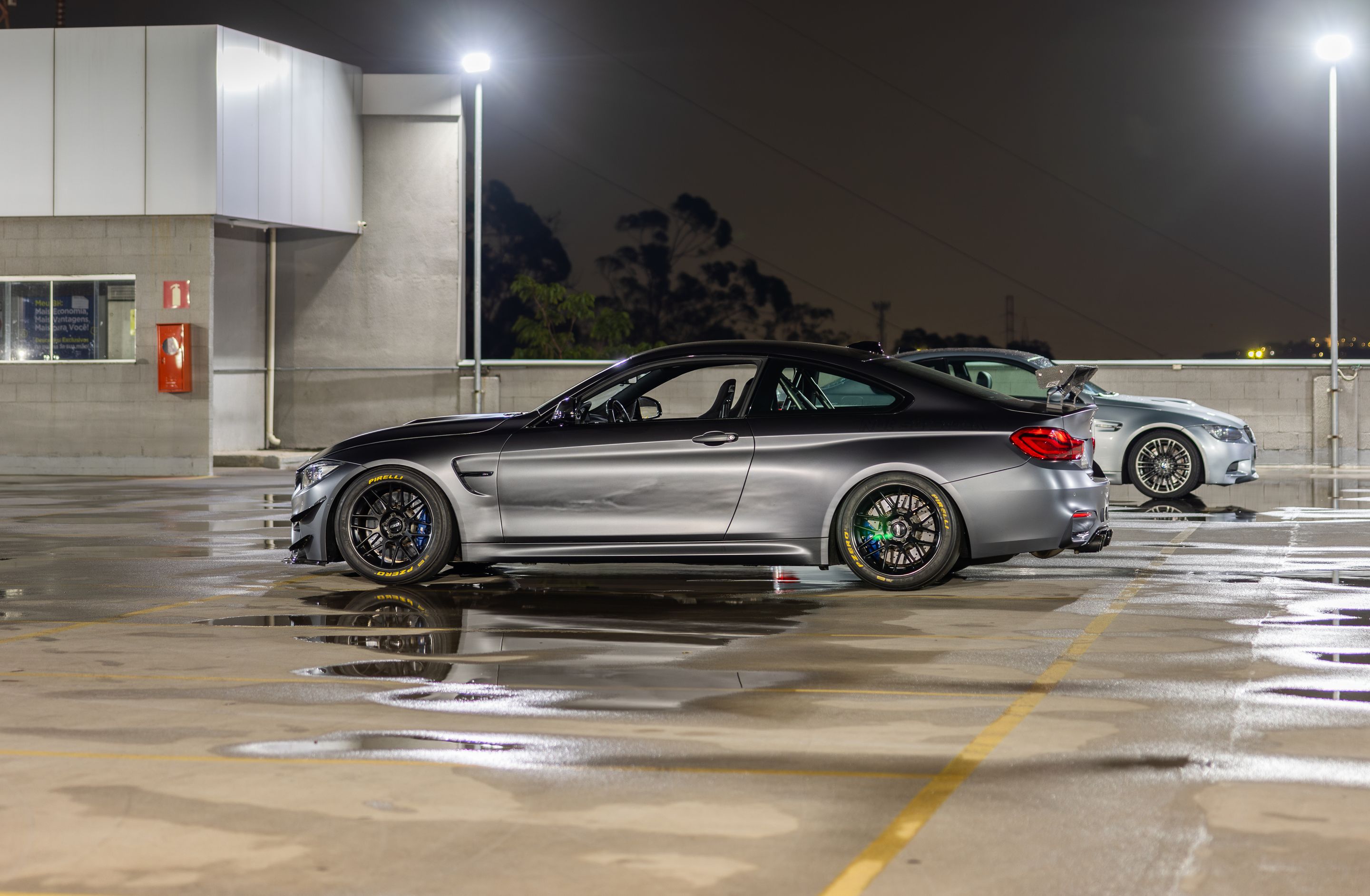 Grey BMW F82 Coupe M4 with 18" ARC-8 Apex wheels in Satin Black