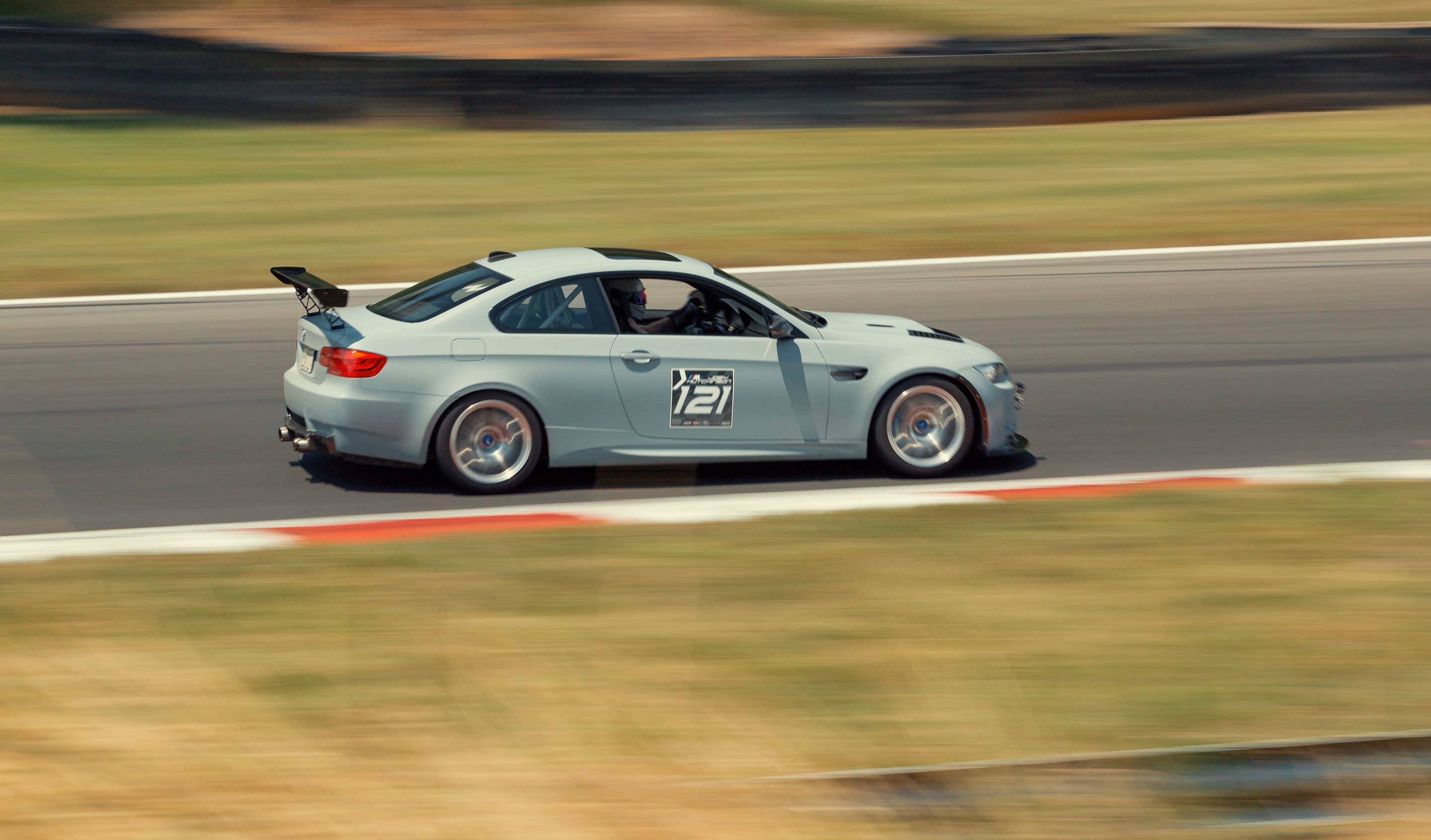 Grey BMW E92 Coupe M3 with 18" EC-7R Apex wheels in Brushed Clear