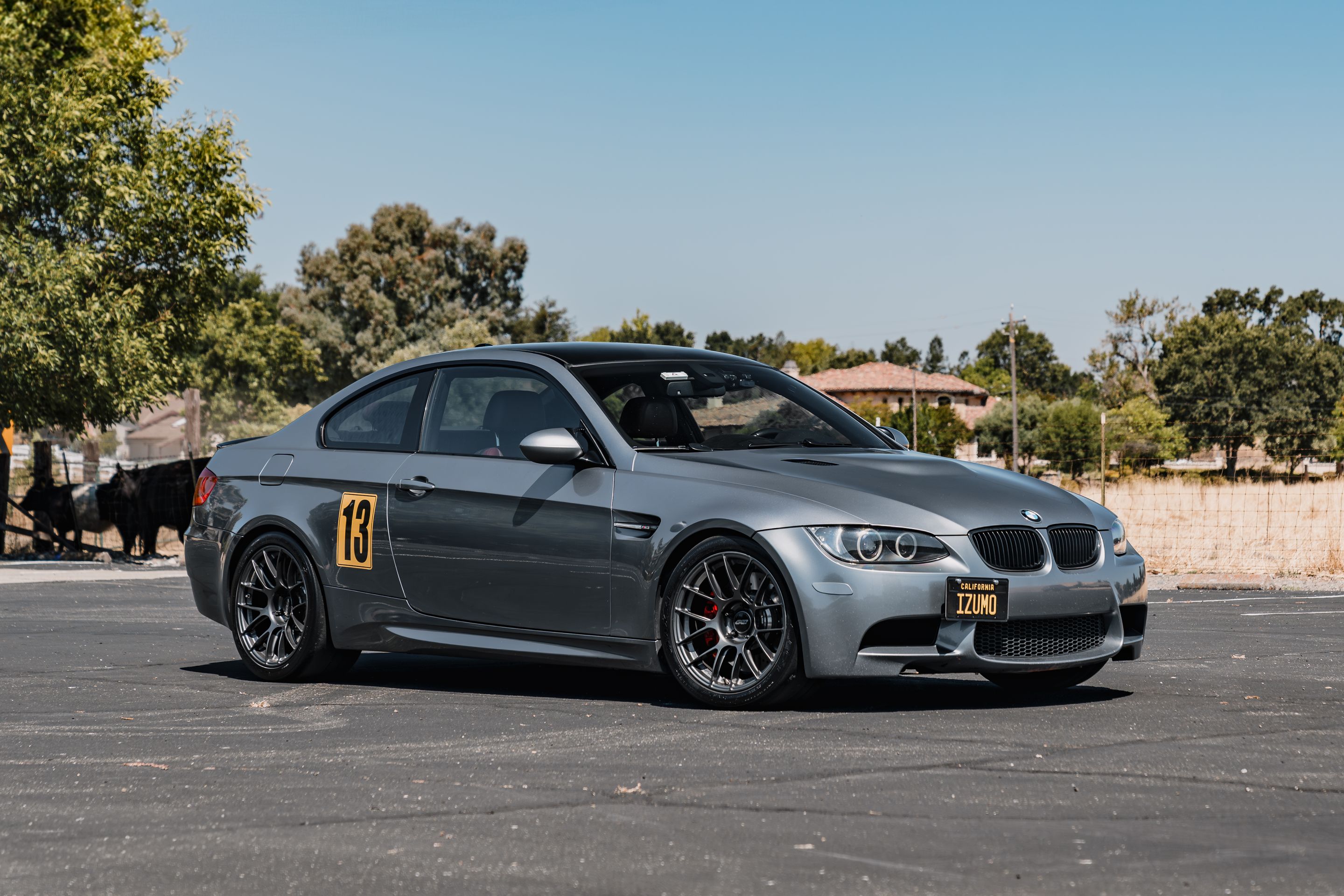 Grey BMW E92 Coupe M3 with 18" EC-7RS Apex wheels in Anthracite