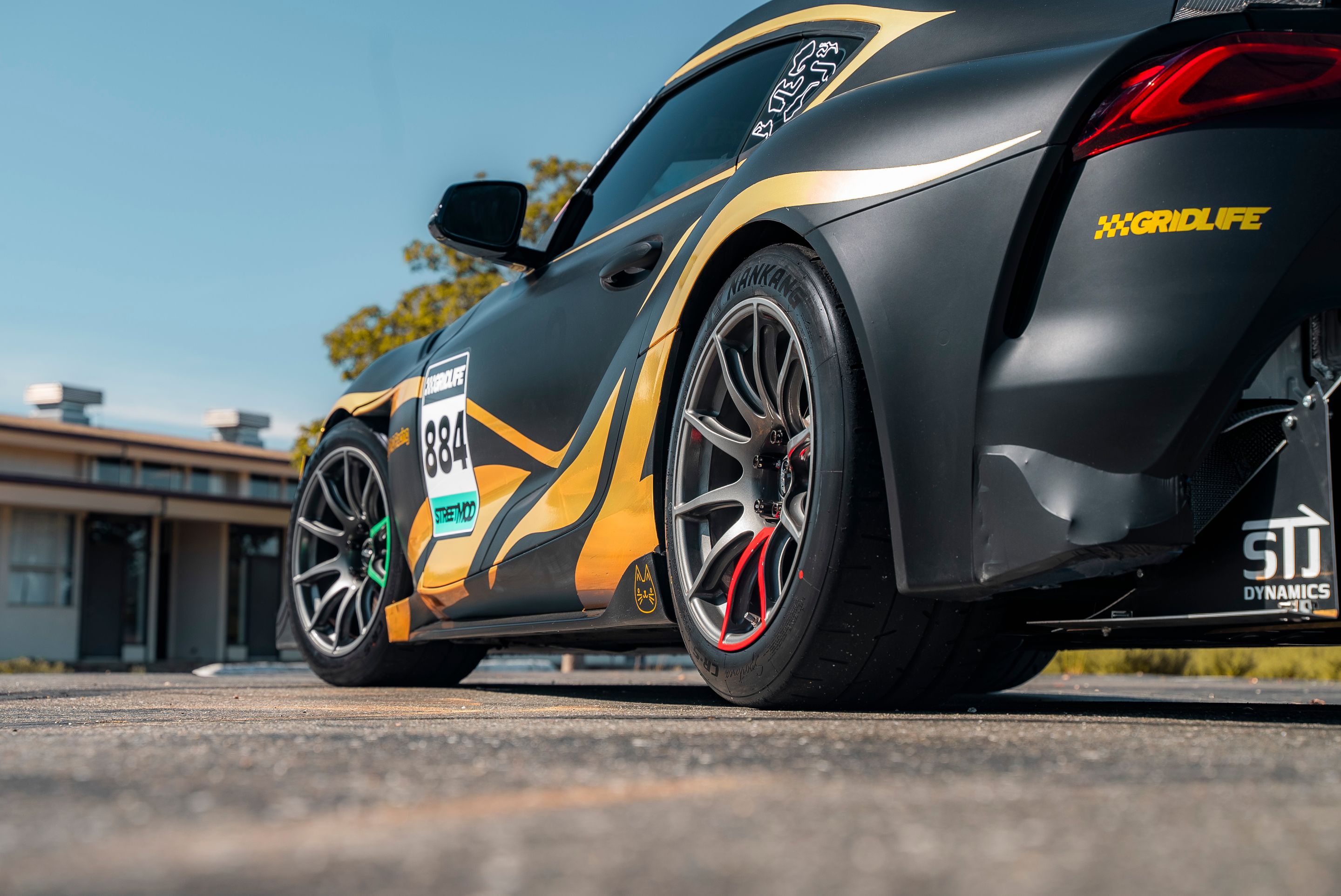 Grey Toyota GR Supra with 18" SM-10 Apex wheels in Anthracite