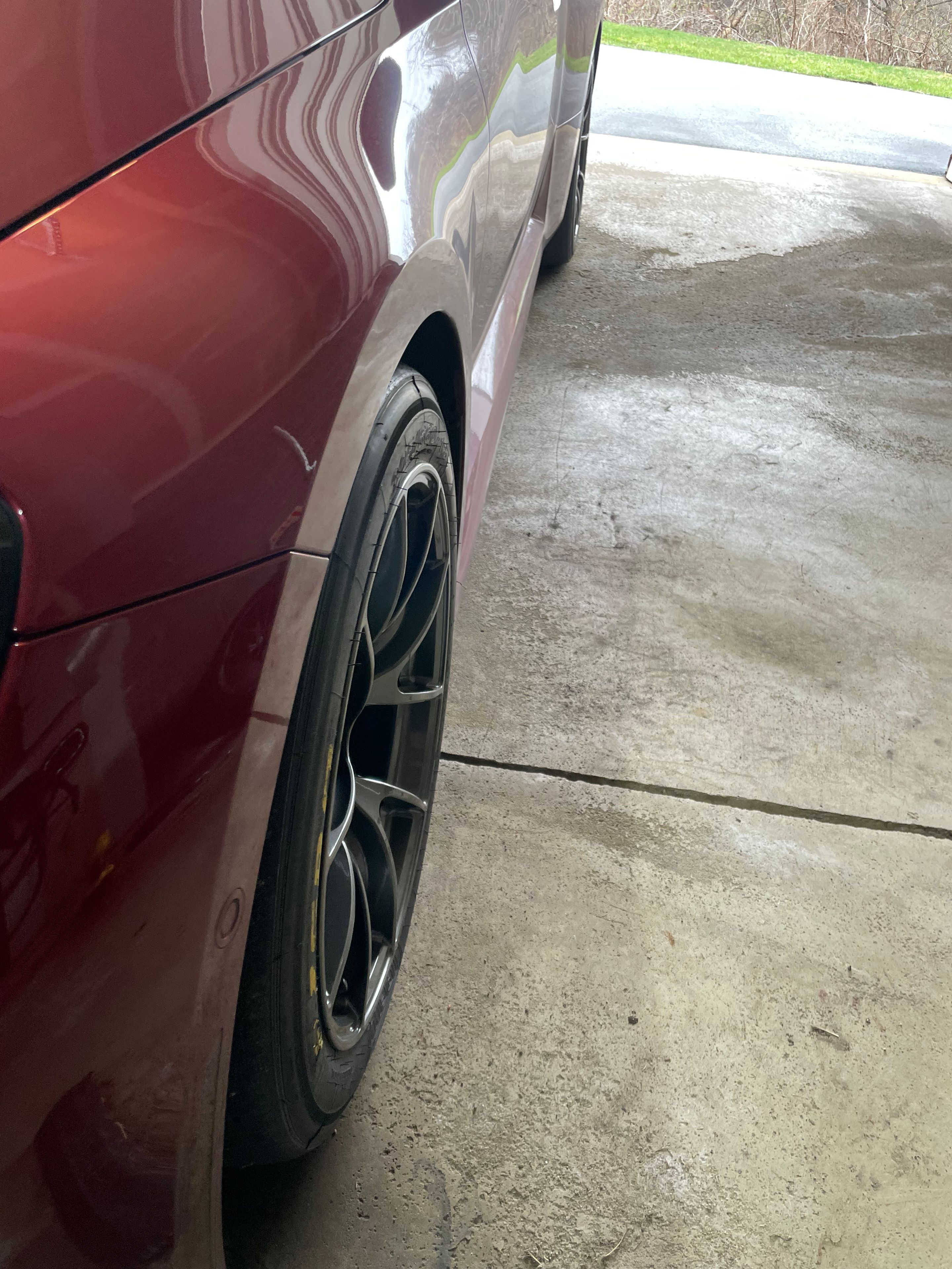 Red BMW G87 M2 with 18" VS-5RS Apex wheels in Anthracite