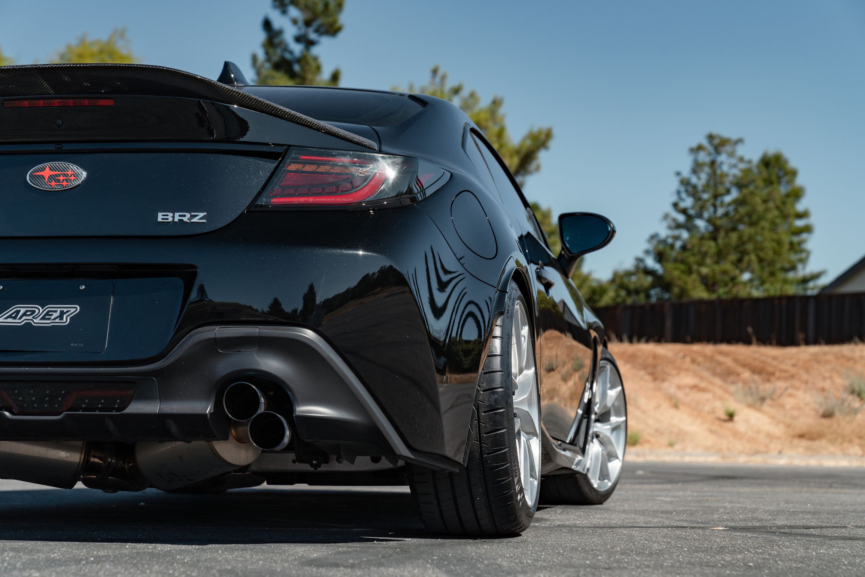 Black Subaru ZD8 / Gen 2 BRZ with 18" VS-5RS Apex wheels in Brushed Clear