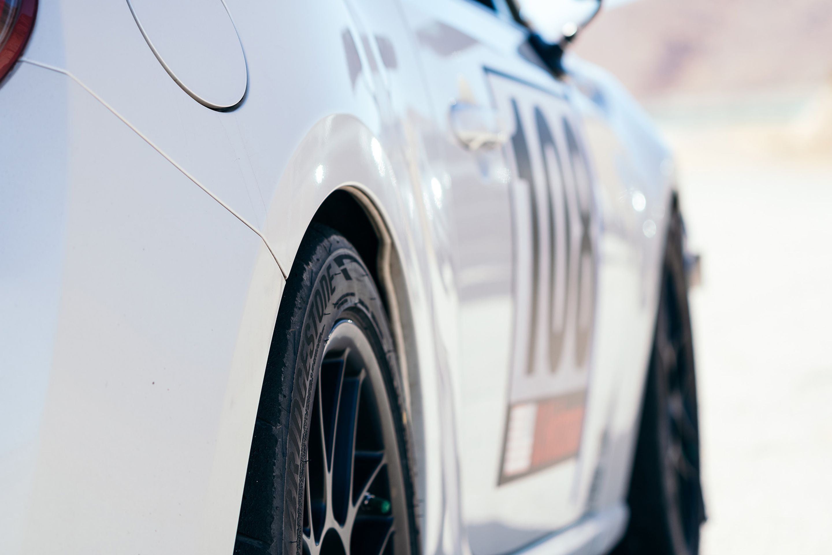 White Scion FR-S with 17" ARC-8 Apex wheels in Satin Black