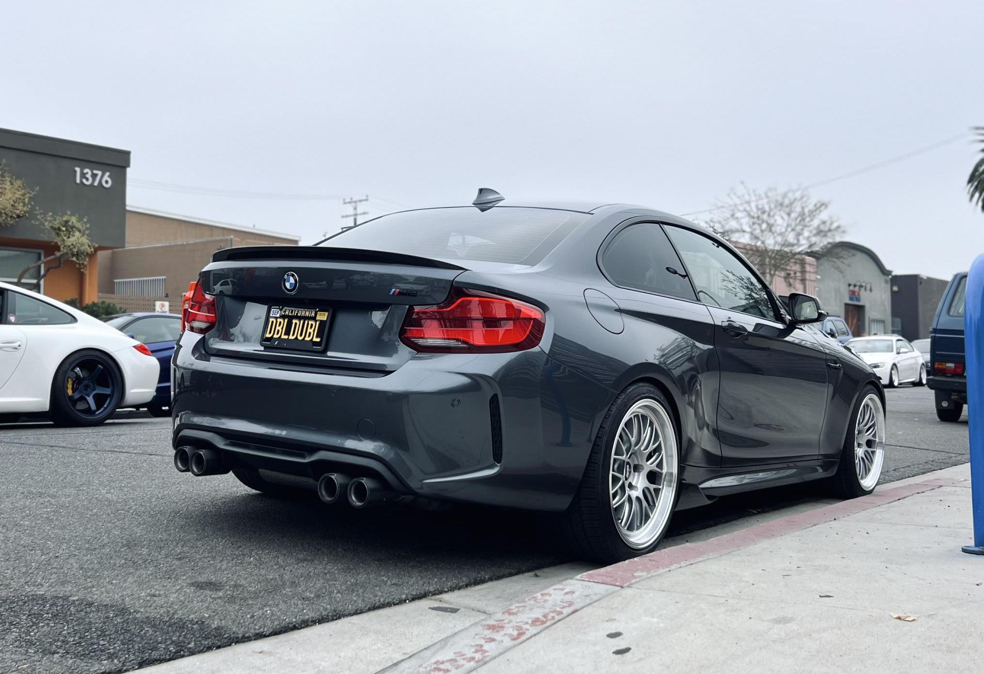Grey BMW F87 M2 with 19" ML-10RT Apex wheels in Machined Lip Race Silver