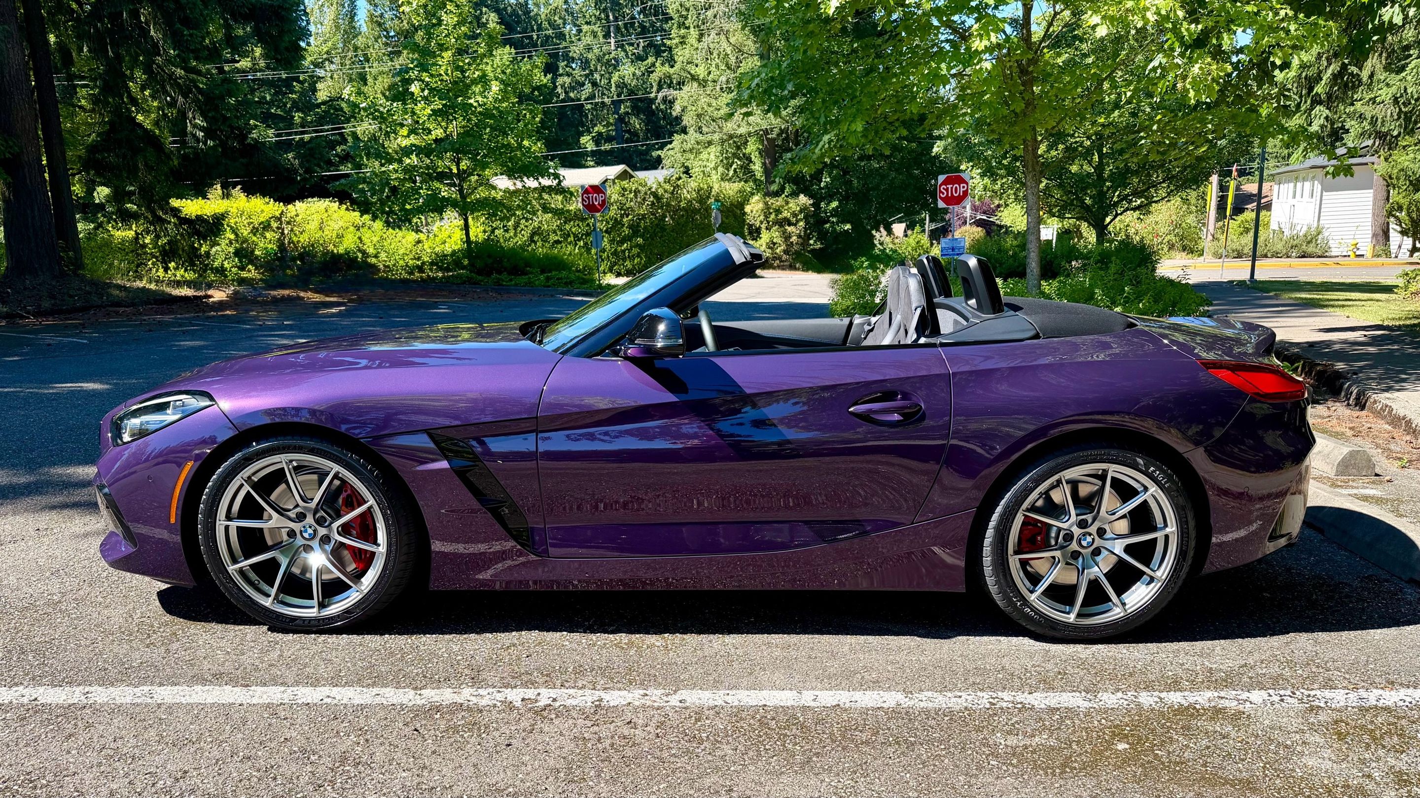 Purple BMW G29 Z4 with 19" VS-5 Apex wheels in Hyper Black