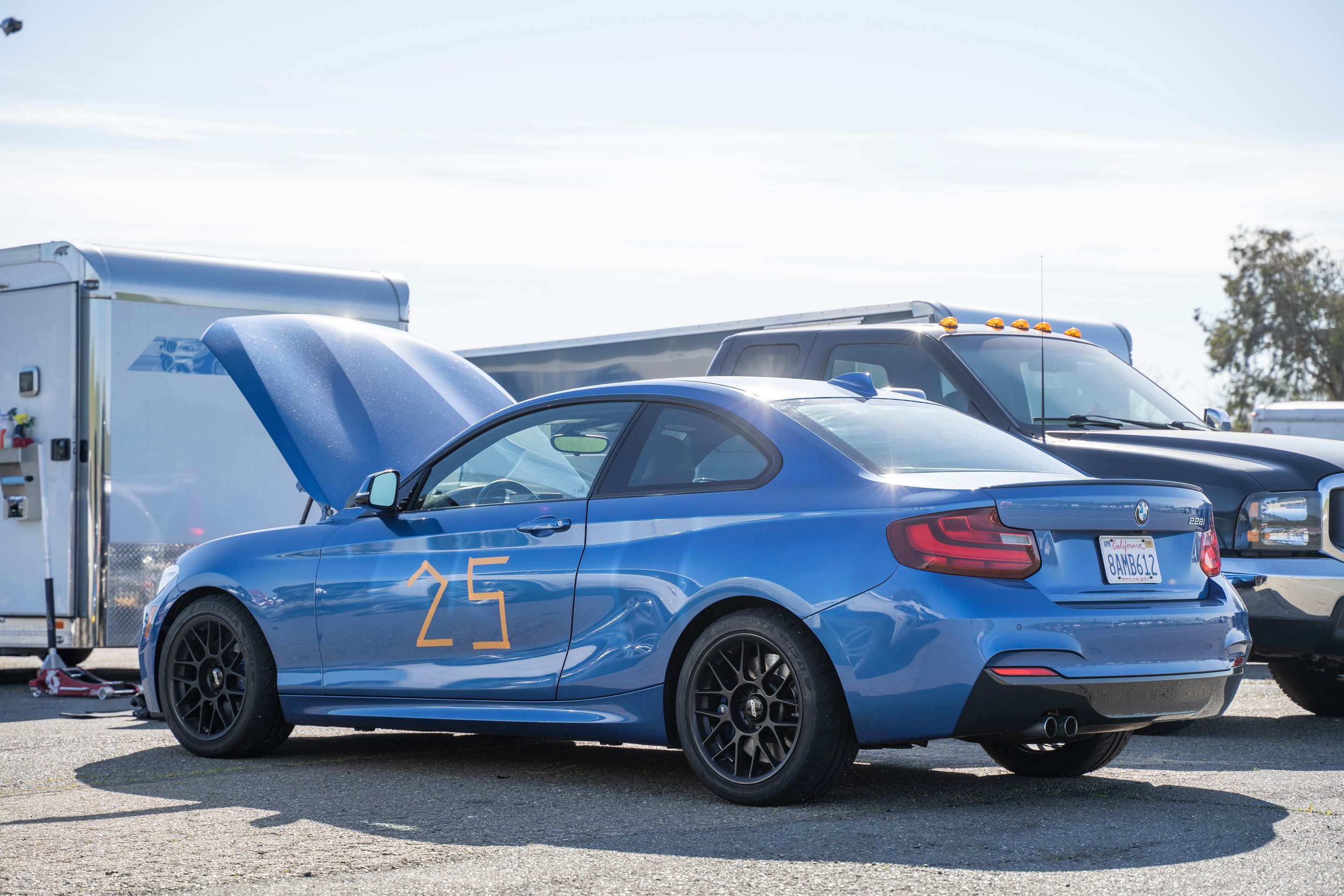 Blue BMW F22 Coupe 2 Series with 17" ARC-8 Apex wheels in Satin Black