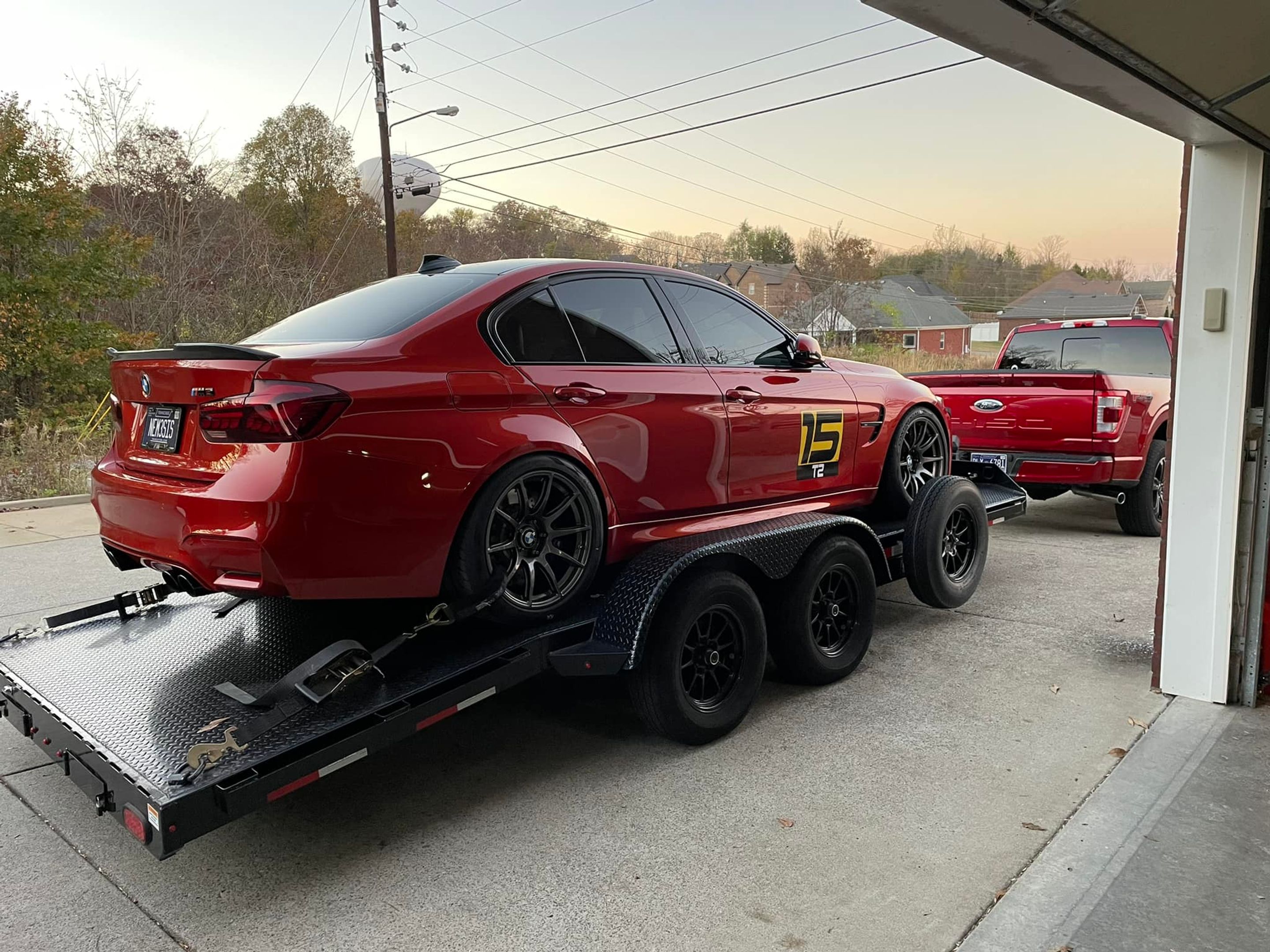 Orange BMW F80 M3 with 18" SM-10 Apex wheels in Anthracite