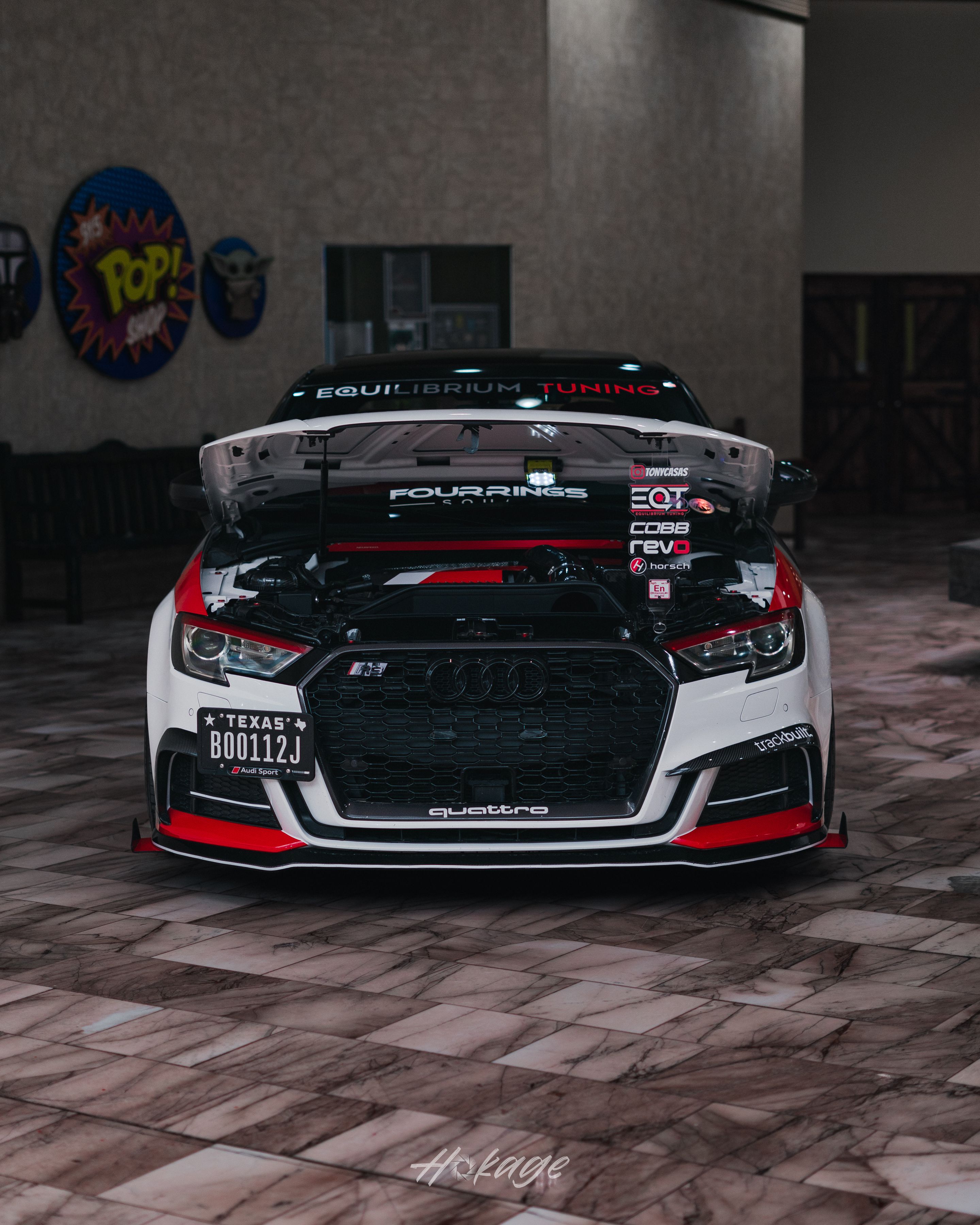 Race Livery Audi 8V A3 with 18" ML-10RT Apex wheels in Machined Lip Gloss Motorsport Gold