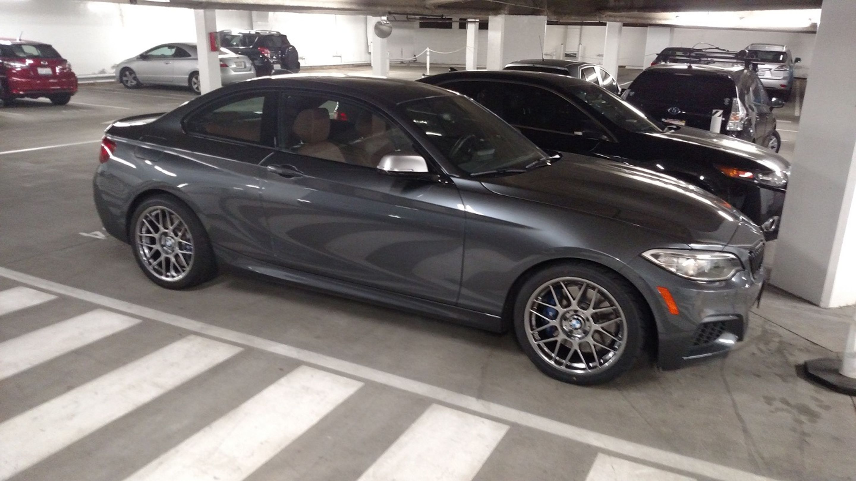 Grey BMW F22 Coupe 2 Series with 18" ARC-8 Apex wheels in Anthracite