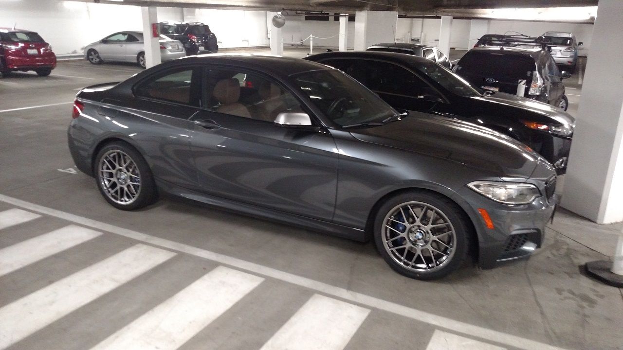 Grey BMW F22 Coupe 2 Series with 18" ARC-8 Apex wheels in Anthracite