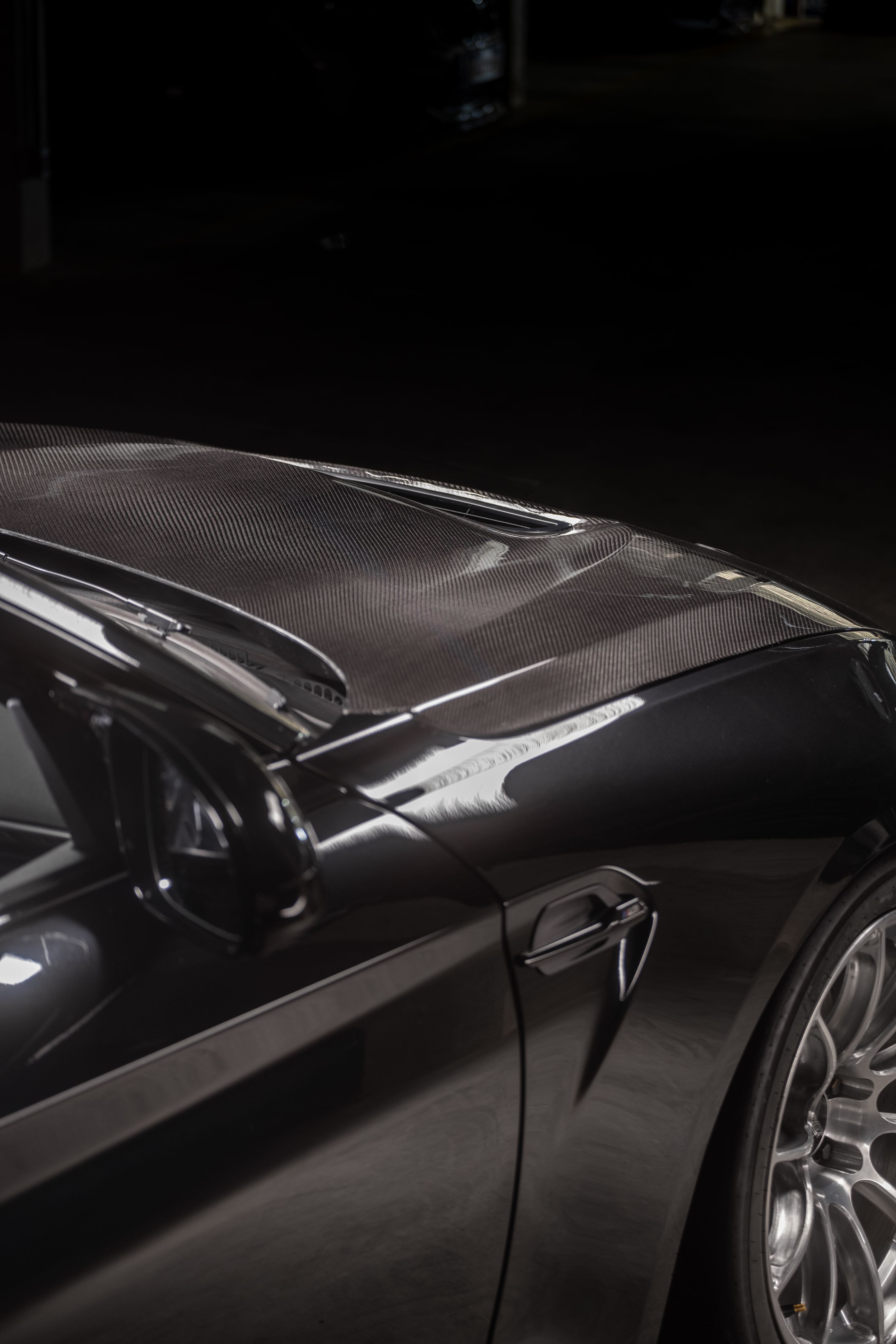 Black BMW F87 M2 with 18" SM-10RS Apex wheels in Brushed Clear