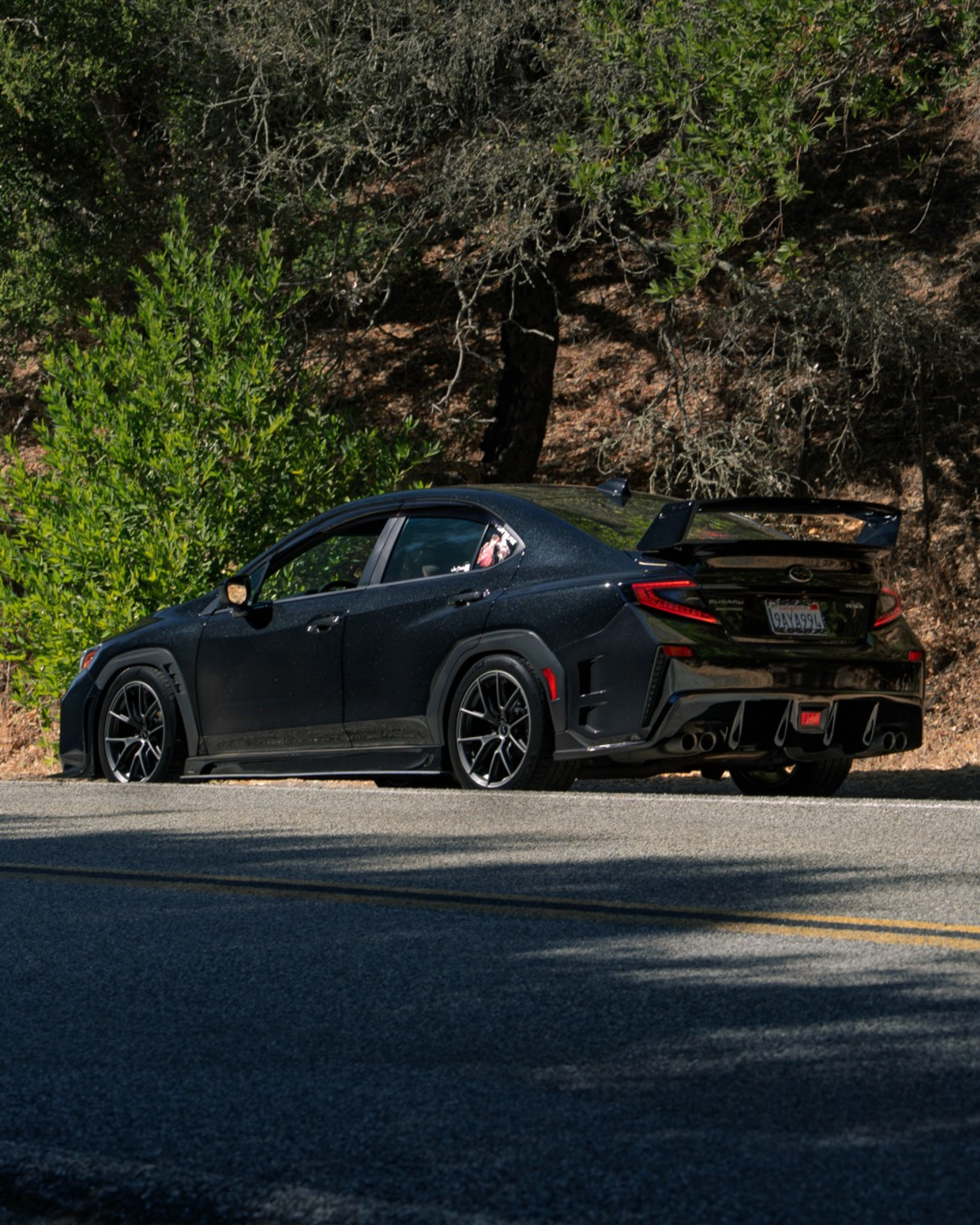Black Subaru VB WRX with 18" VS-5RS Apex wheels in Anthracite