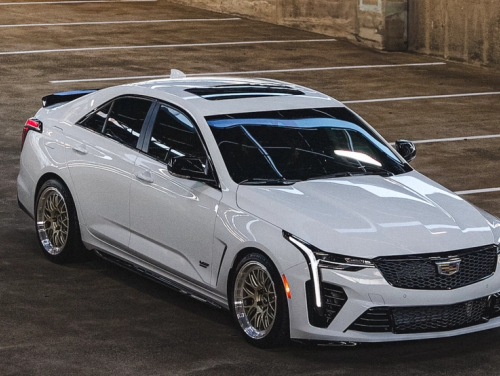 White Cadillac CT4-V Blackwing - ML-10RT in Machined Lip Gloss Motorsport Gold