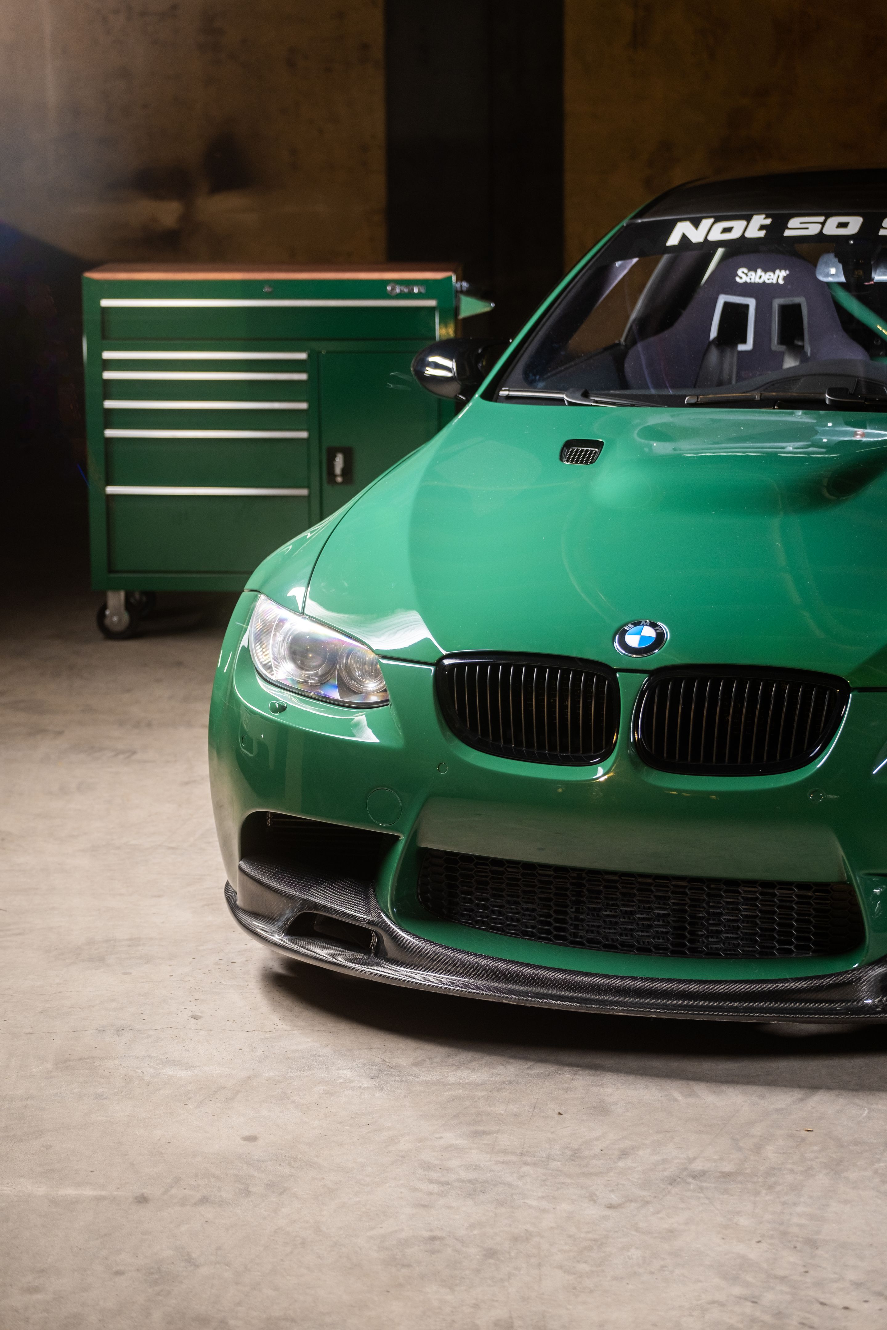 Green BMW E92 Coupe M3 with 18" ARC-8 Apex wheels in Anthracite