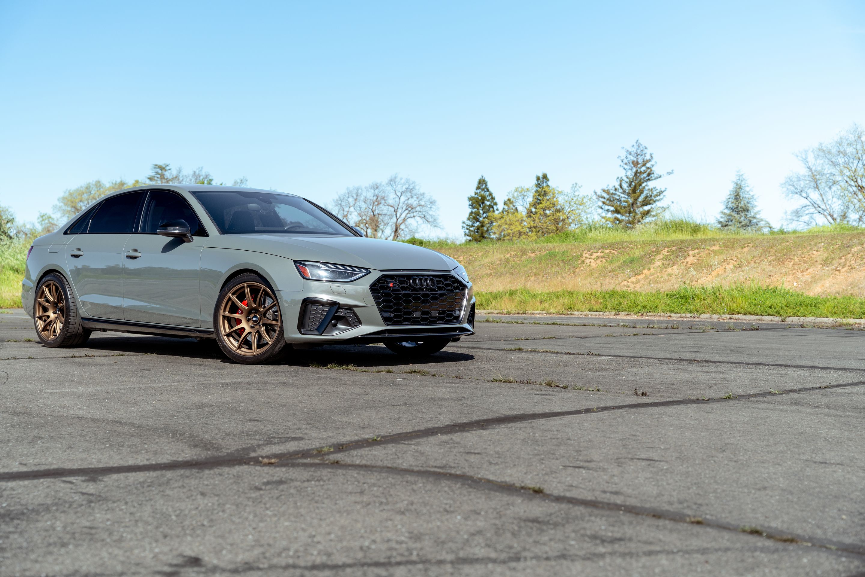 Grey Audi B9 S4 with 19" SM-10 Apex wheels in Satin Bronze
