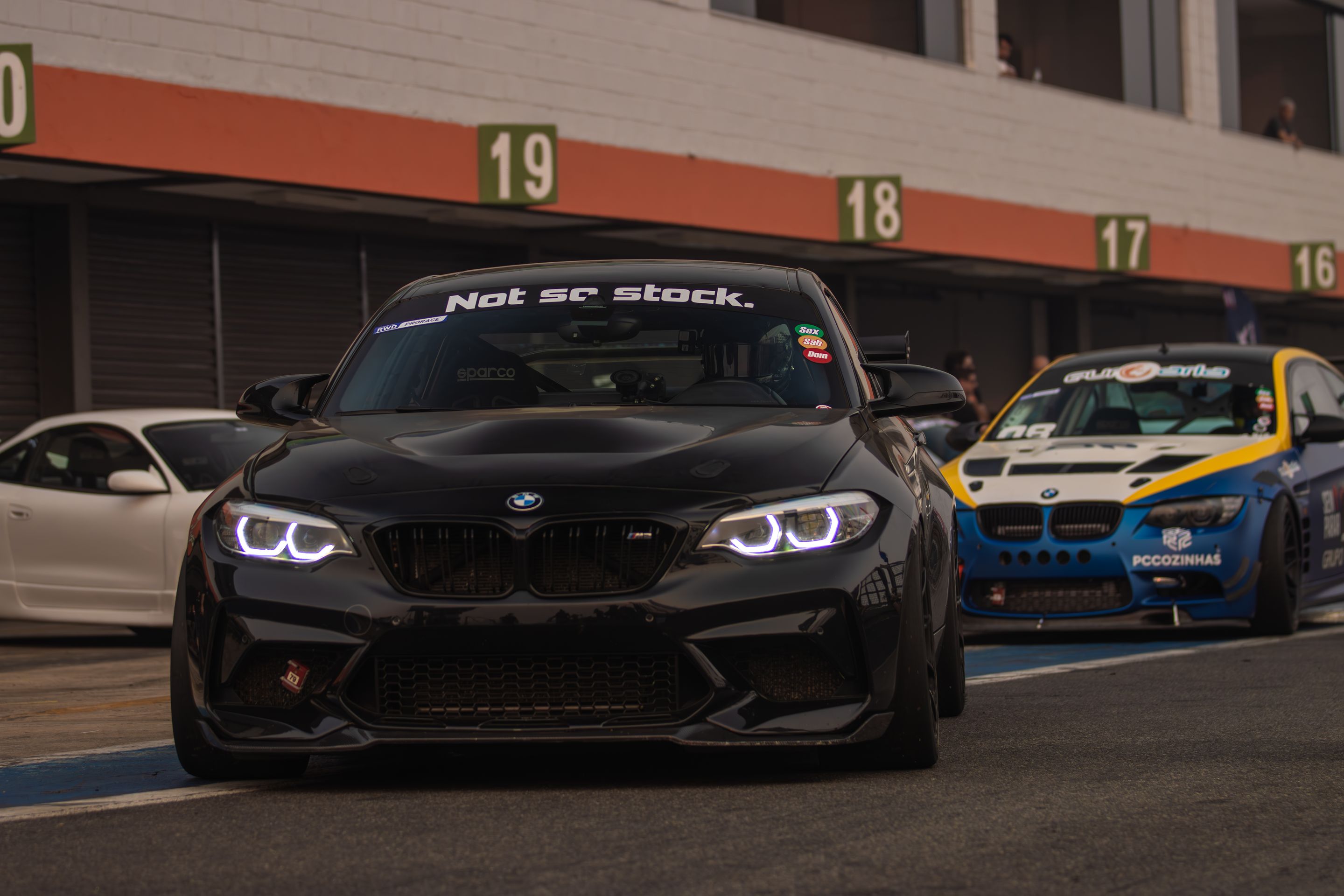 Black BMW F87 M2 with 18" SM-10RE Apex wheels in Anthracite