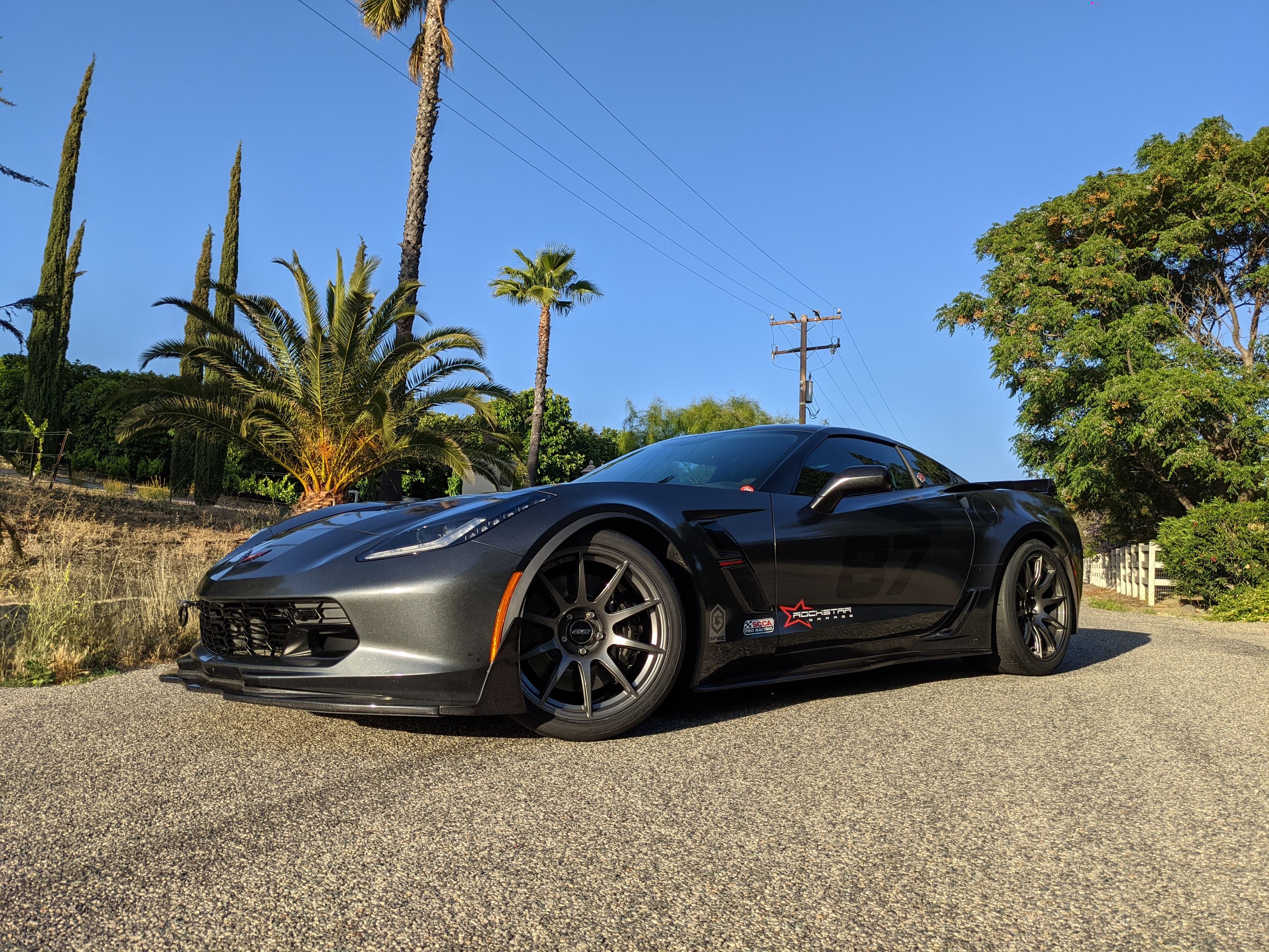 Grey Chevrolet C7 Corvette Grand Sport with 19" SM-10 Apex wheels in Anthracite