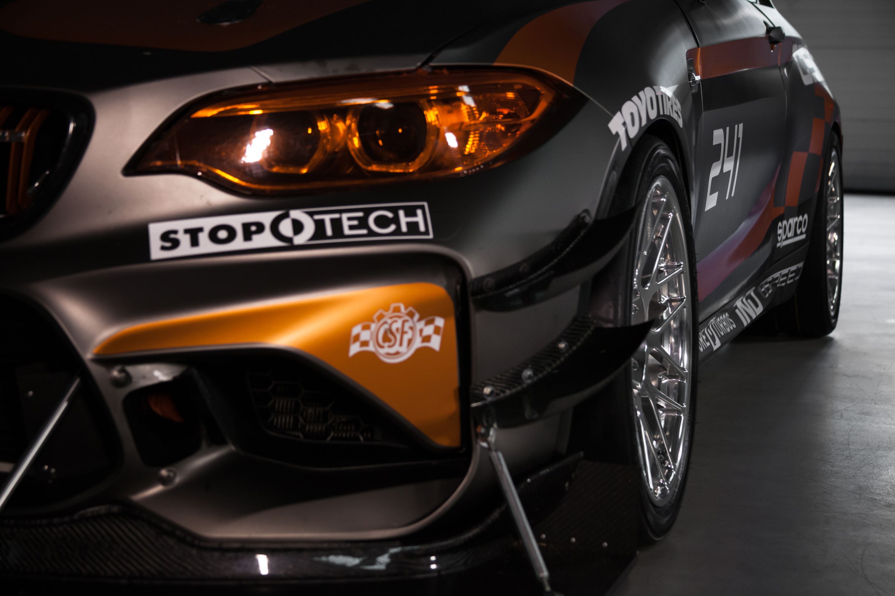 Multicolor BMW F87 M2 with 18" ARC-8R Apex wheels in Polished