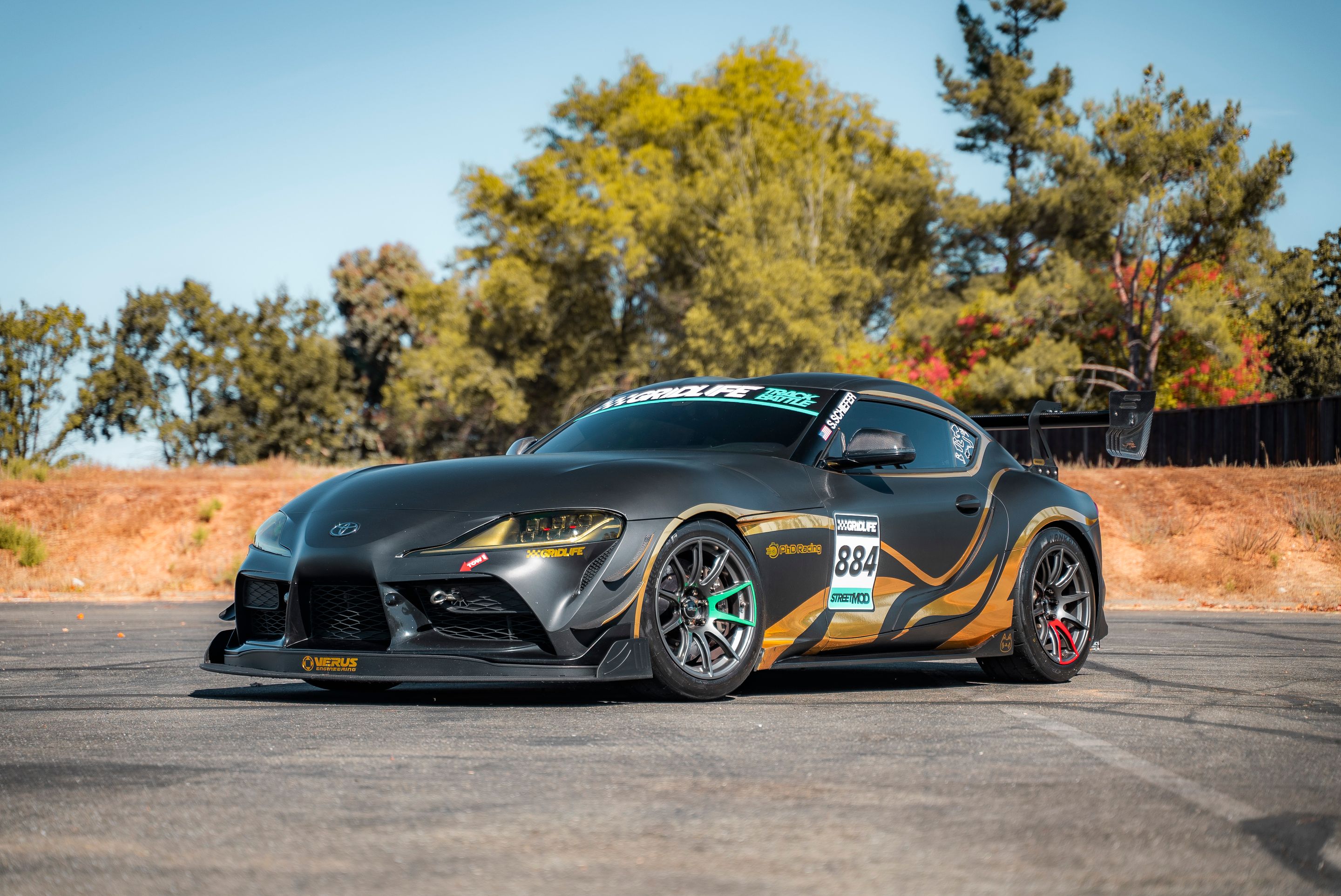 Grey Toyota GR Supra with 18" SM-10 Apex wheels in Anthracite