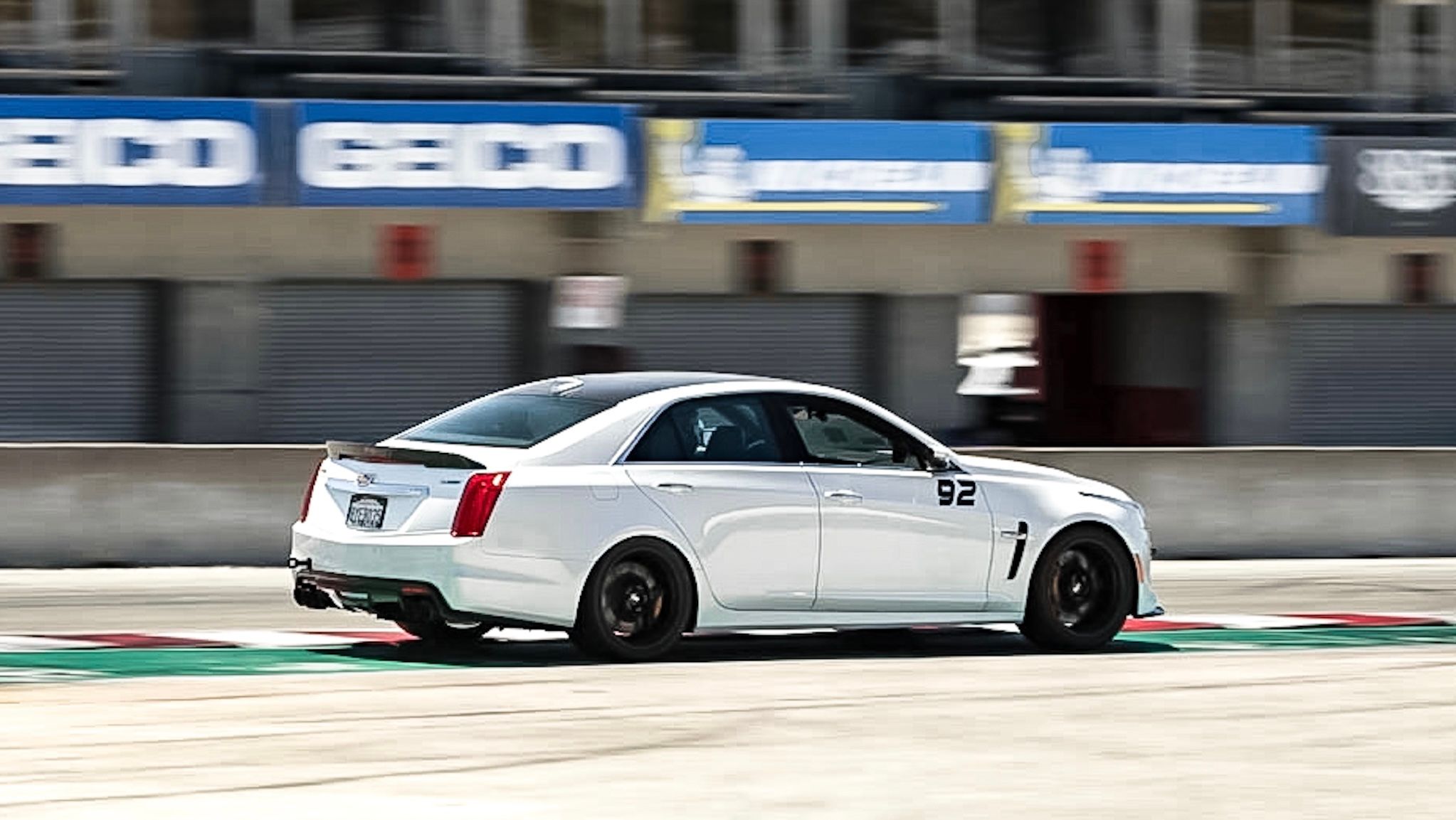 White Cadillac Gen 3 CTS-V with 19" EC-7RS Apex wheels in Satin Black