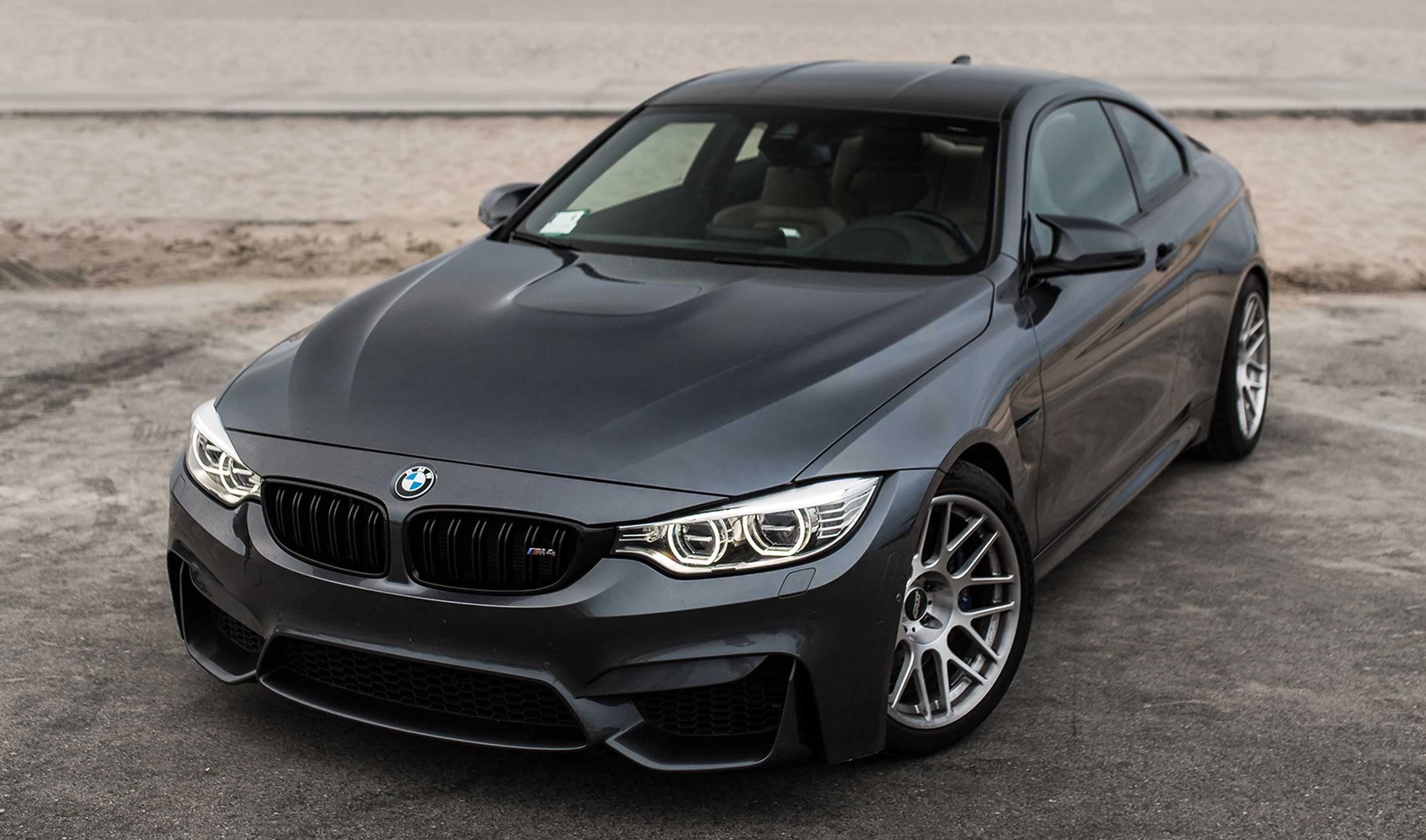 Grey BMW F82 Coupe M4 with 18" ARC-8R Apex wheels in Brushed Clear