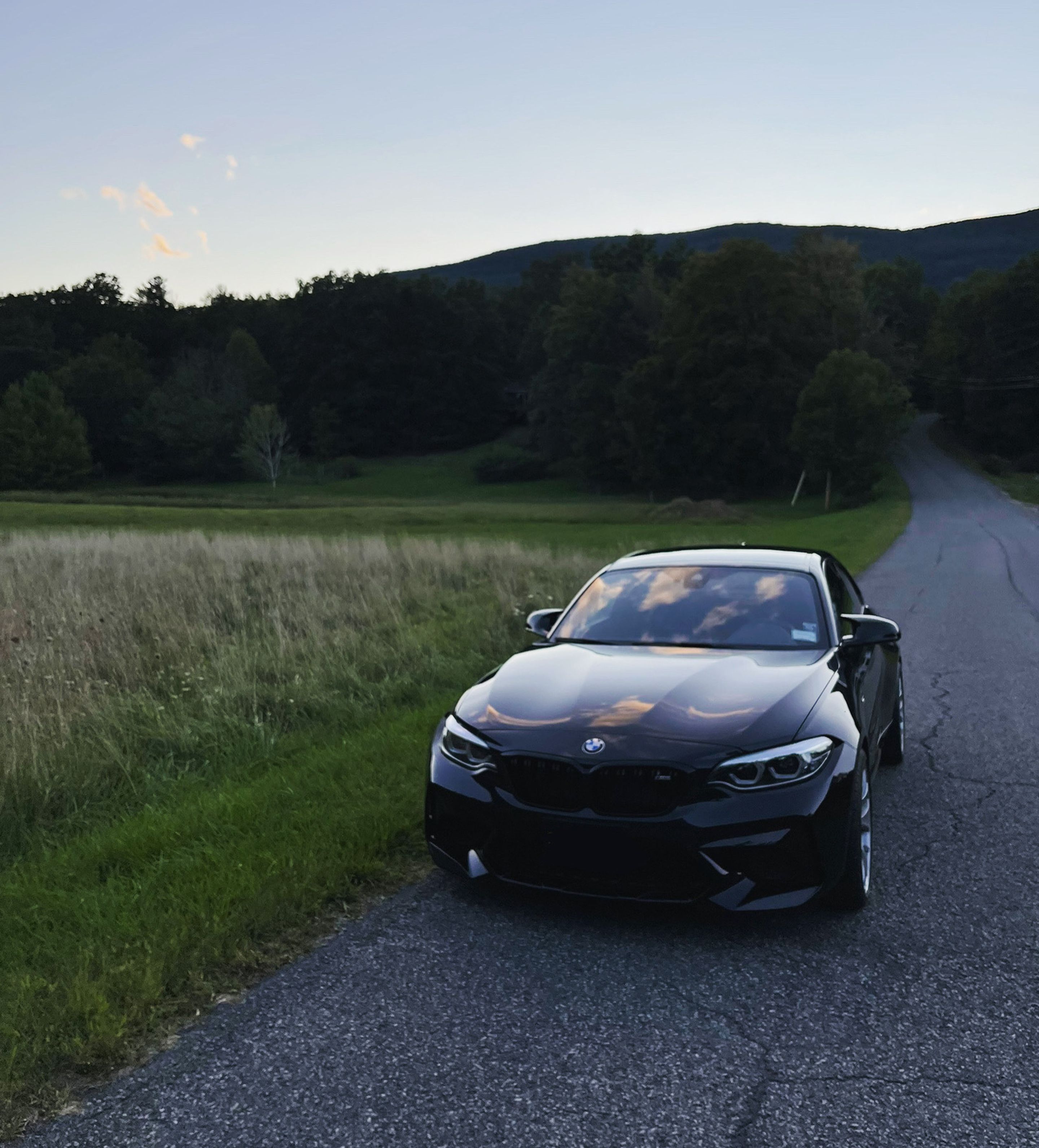 Black BMW F87 M2 with 19" EC-7 Apex wheels in Race Silver