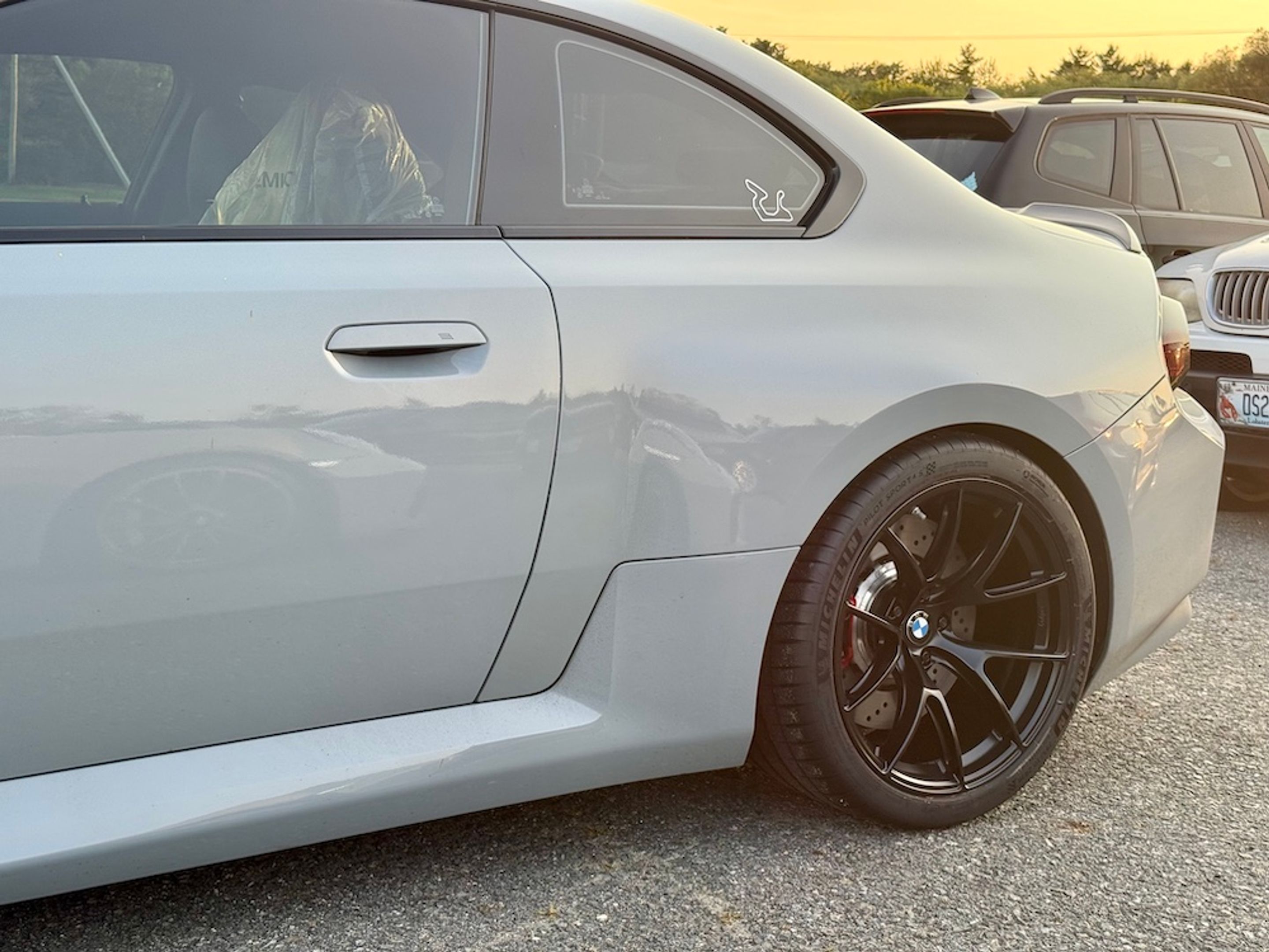Grey BMW G87 M2 with 19" VS-5RS Apex wheels in Satin Black