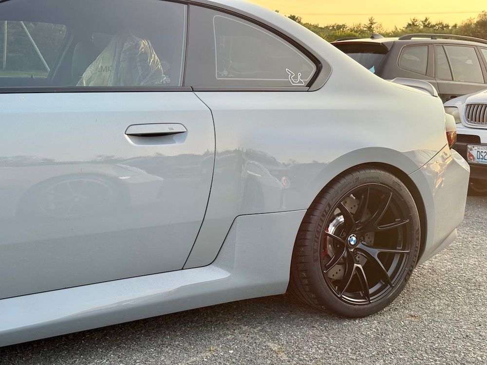 Grey BMW G87 M2 with 19" VS-5RS Apex wheels in Satin Black