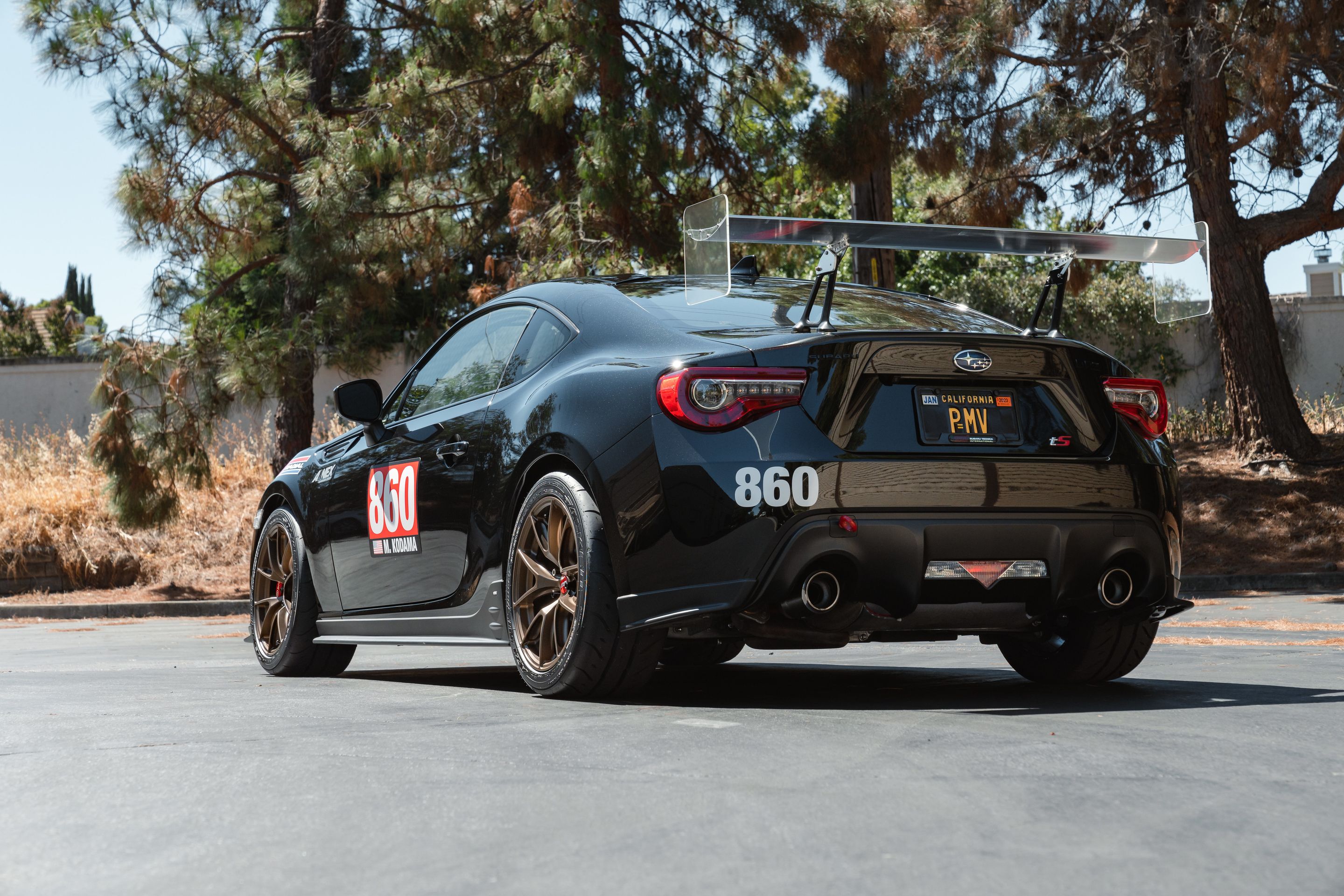 Black Subaru ZC6 / Gen 1 BRZ with 17" VS-5RS Apex wheels in Satin Bronze