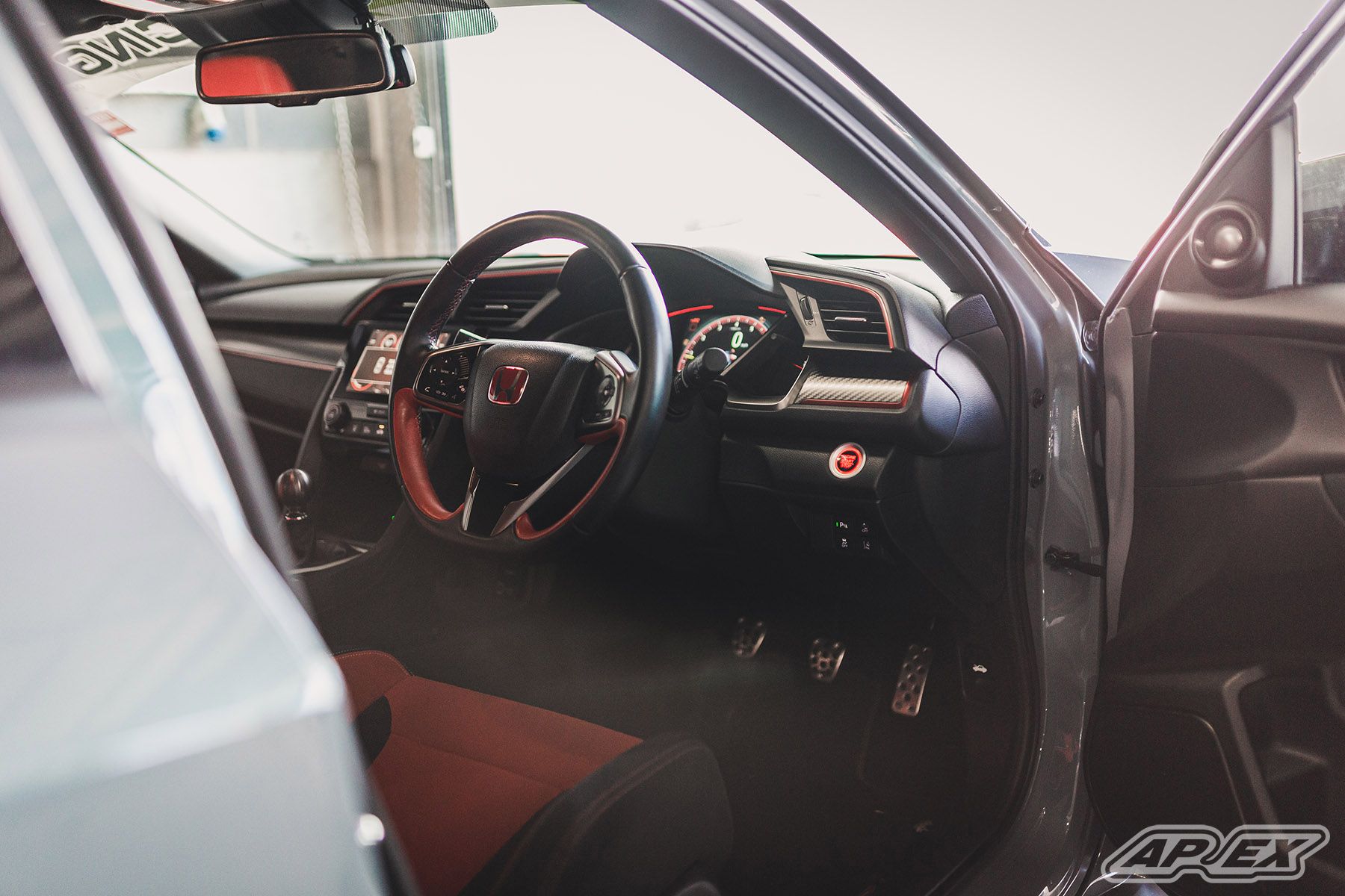 Grey Honda FK8 Civic Type-R with 18" EC-7 Apex wheels in Satin Black